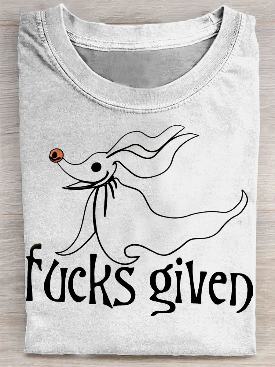 Ghost Print Casual Short Sleeve T-Shirt