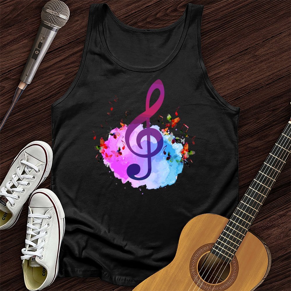 Water Color Treble Clef Tank Top