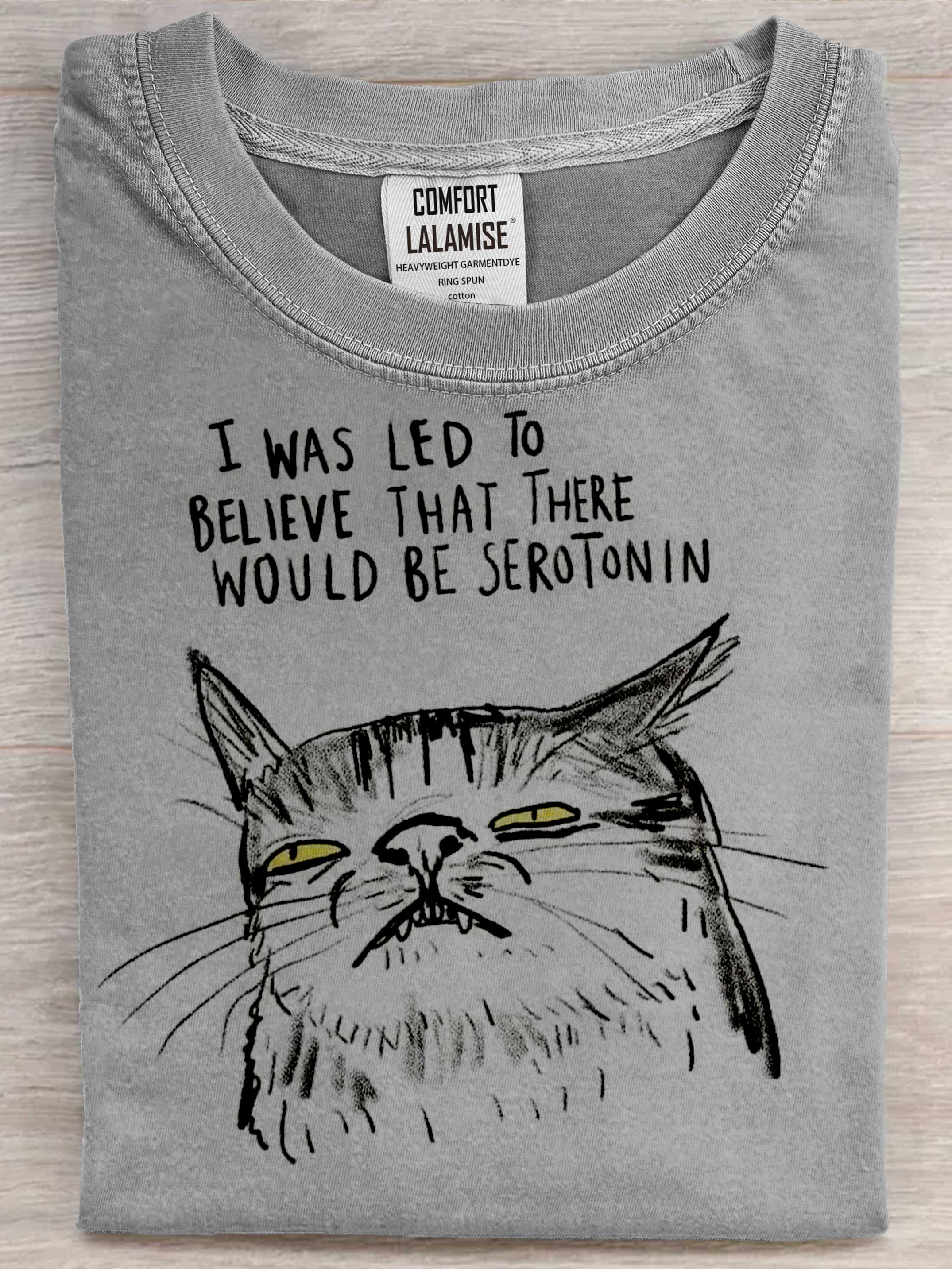 Funny Cat Art Print Casaul Short Sleeve T-shirt