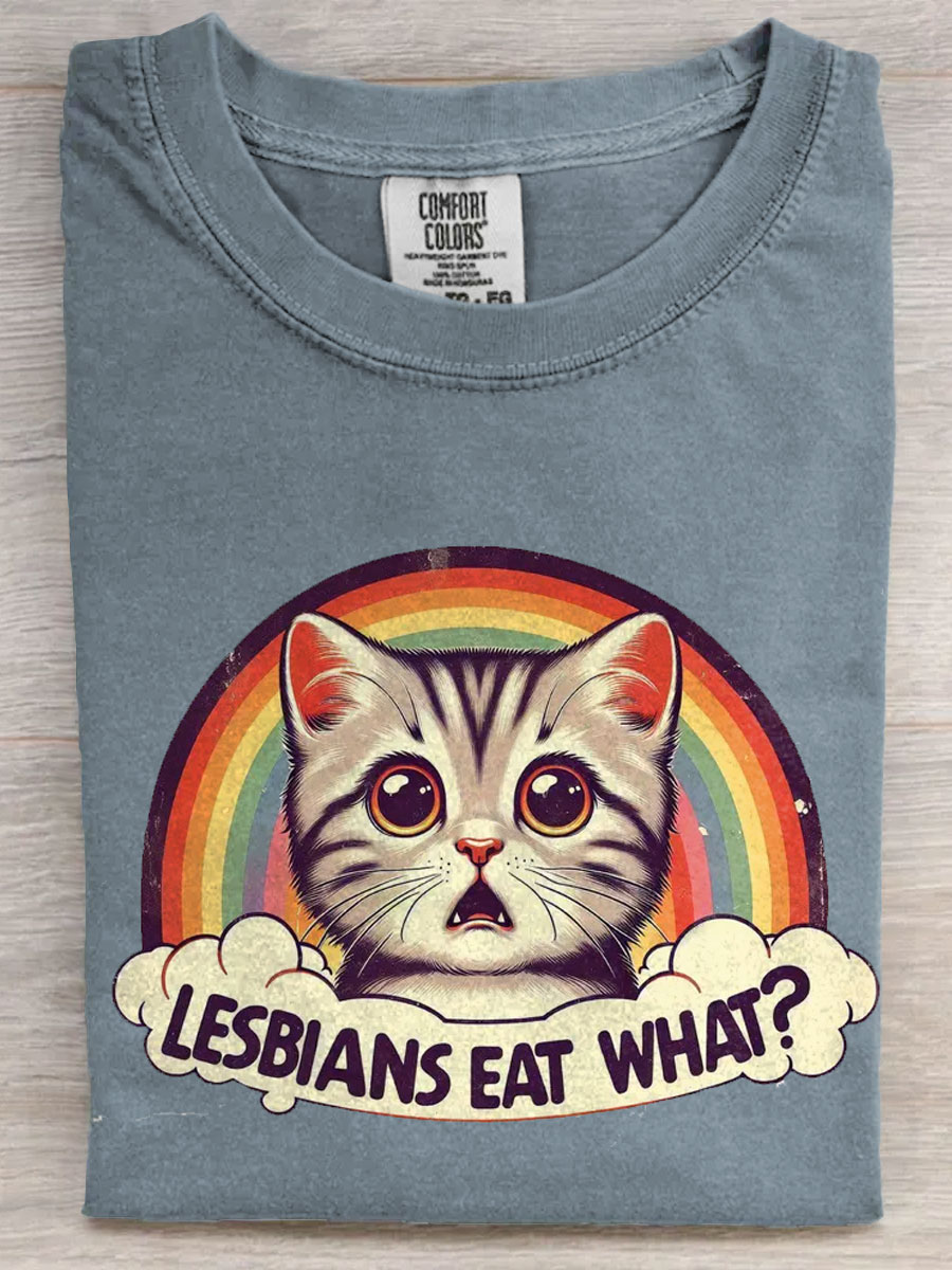 Sarcastic Cat Art Print Casaul Short Sleeve T-shirt