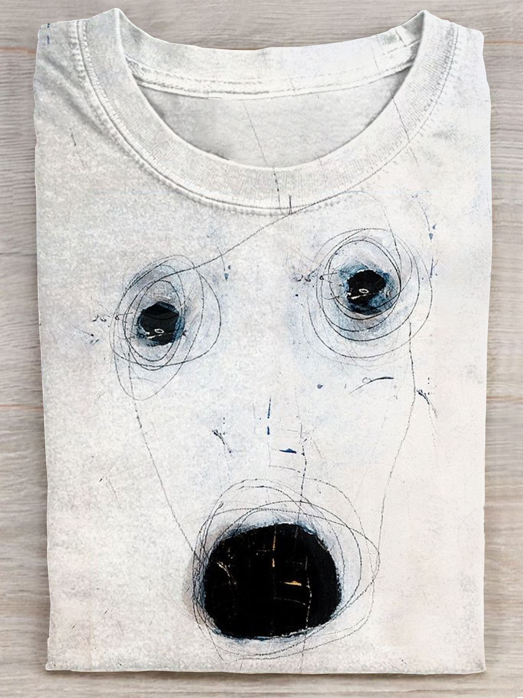 Abstrct Dog Face Art Print Casaul T-shirt