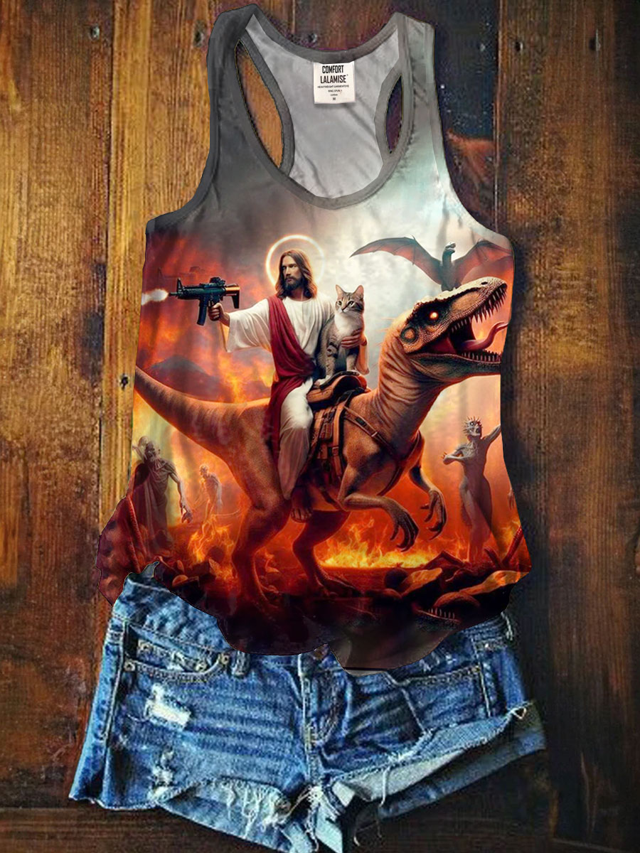 Funny Jesus Art Print Tank Top