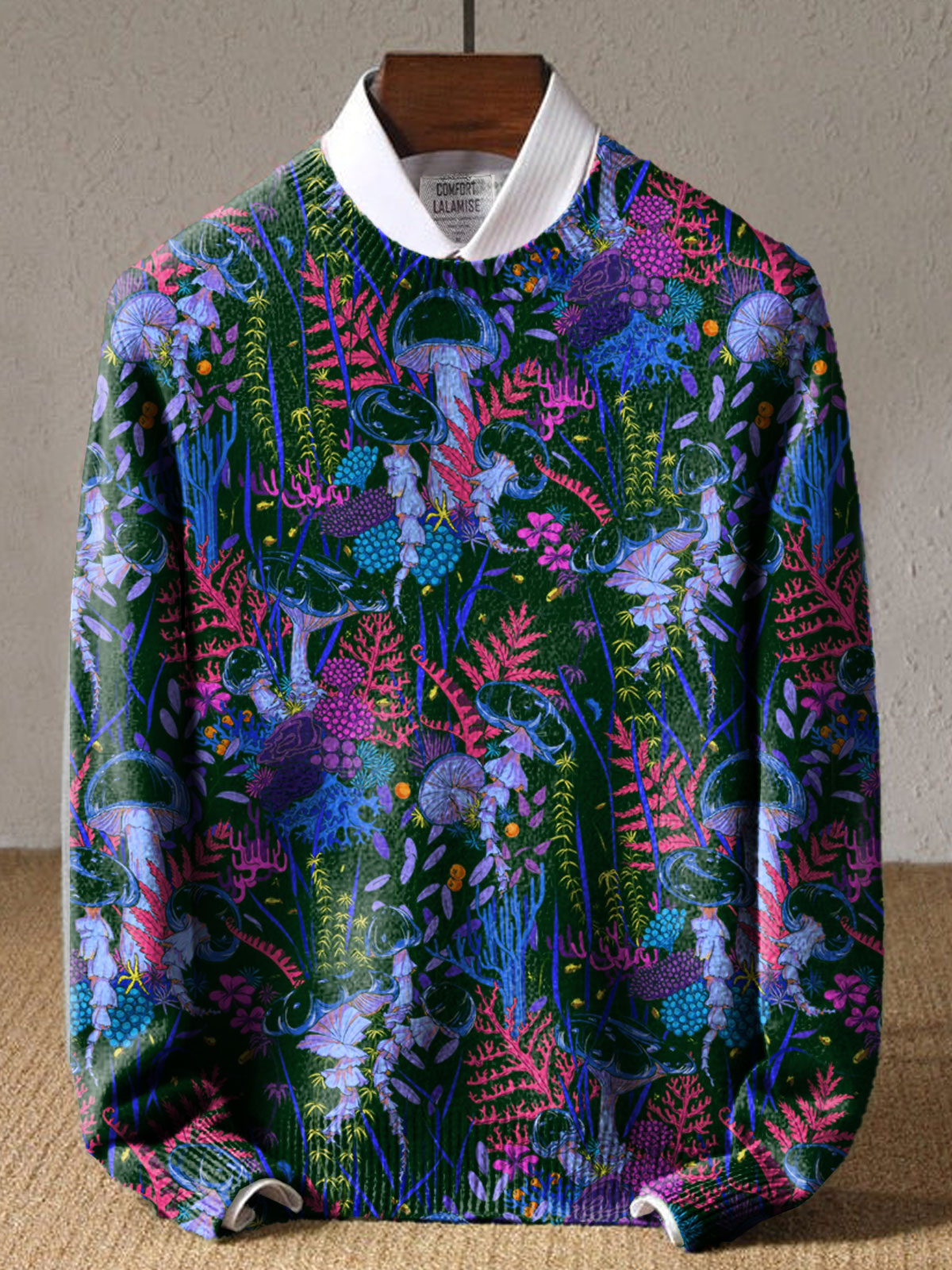 Dark magic mushrooms Art Print Knit Pullover Sweater