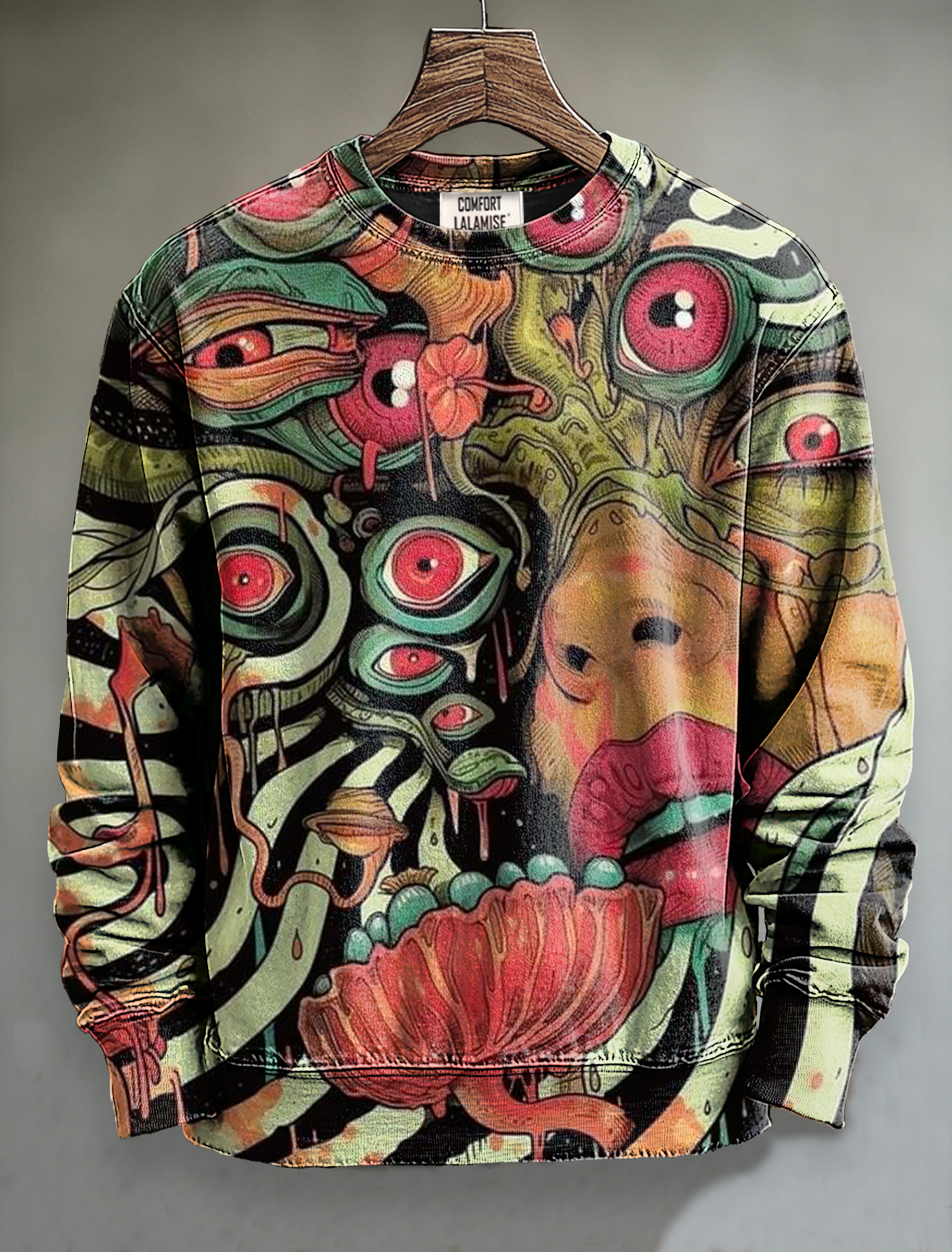 Vintage Abstract eye Totem Art Print Casual Sweatshirt