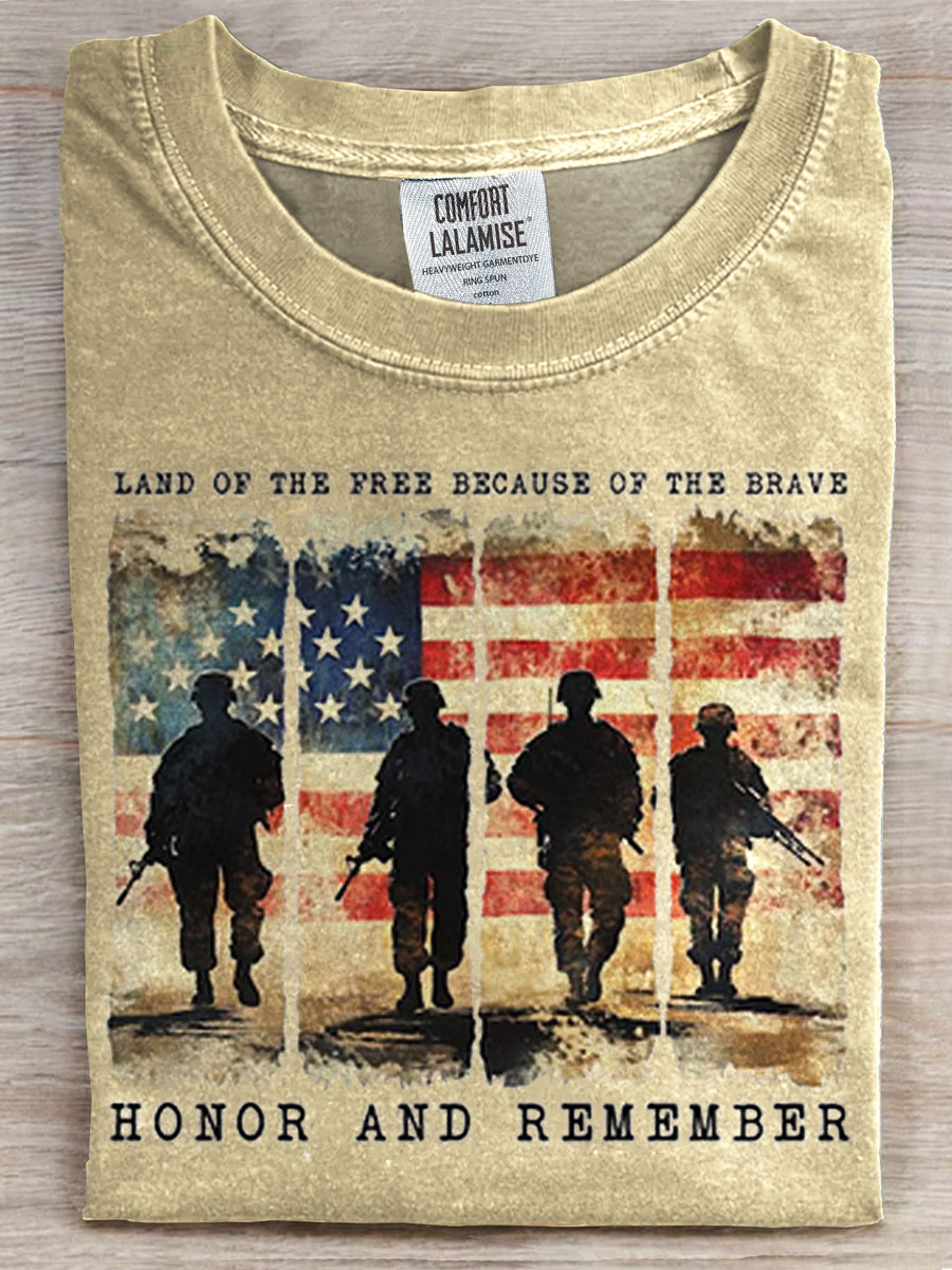 Patriotic American Flag Prints Casual T-shirt