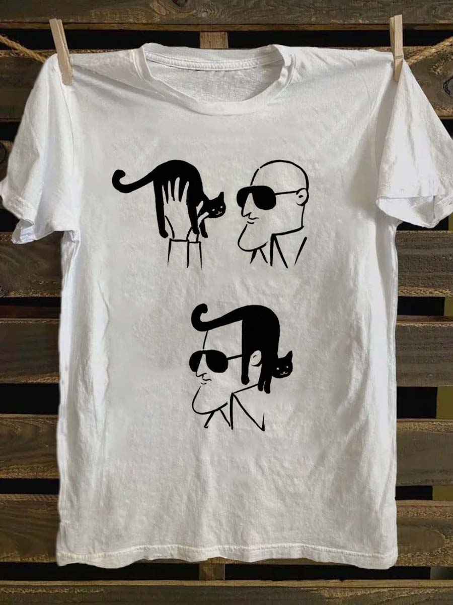 Funny Cat Print Casual Short Sleeve T-Shirt