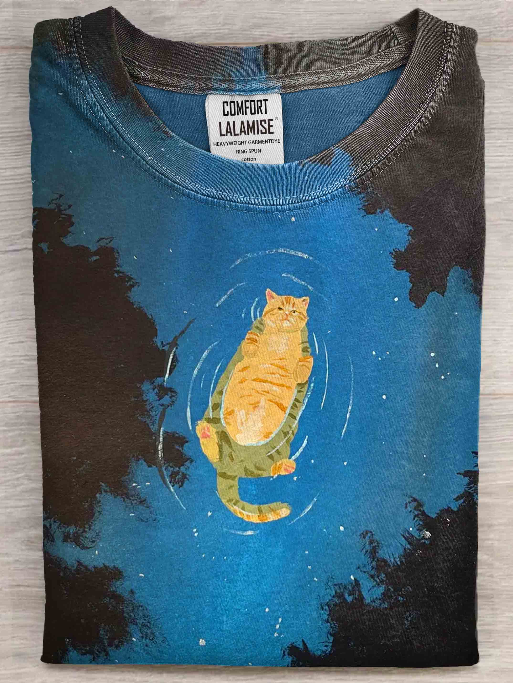 Funny Cat Art Print Casaul Cotton Short Sleeve T-shirt