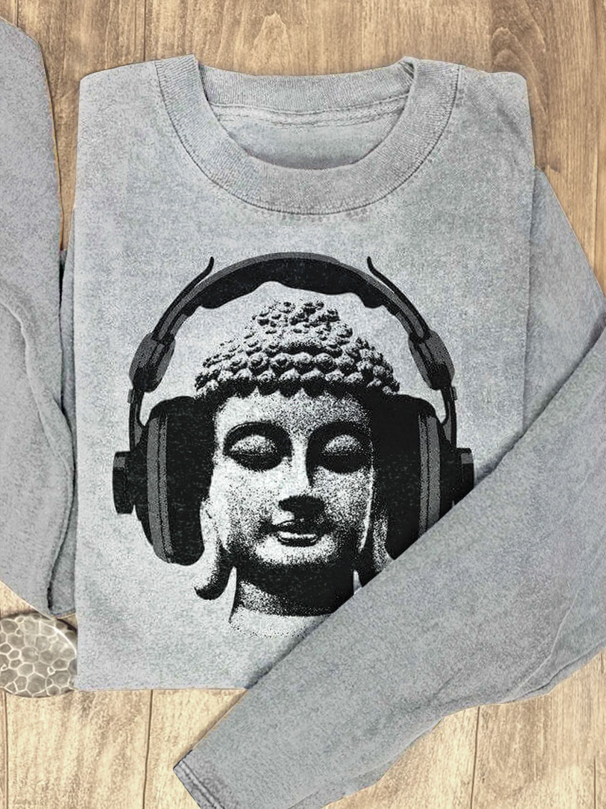 Buddha Art Print Casual Sweatshirt