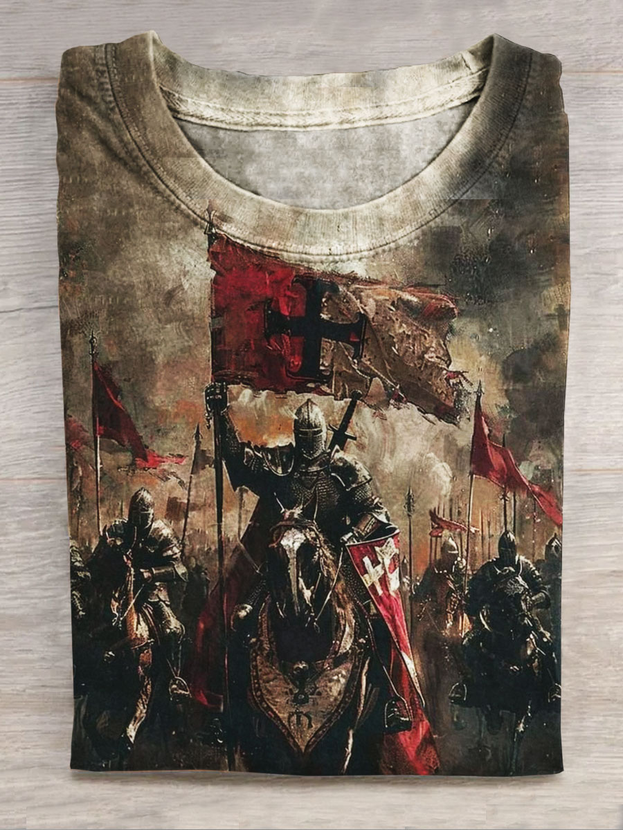 Dark Fantasy Print Casual Short Sleeve Top