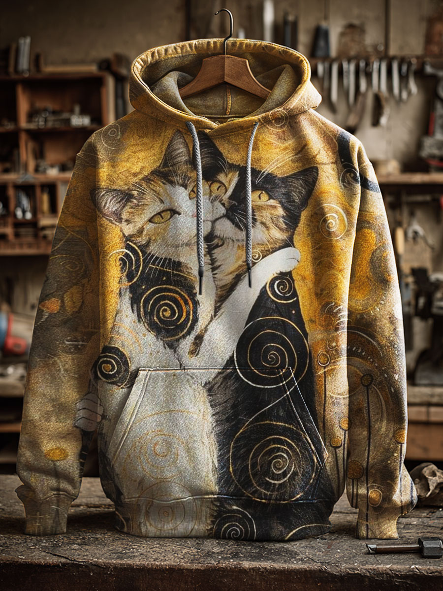 Cat Art Prints Casual Hoodie Sweatshirt