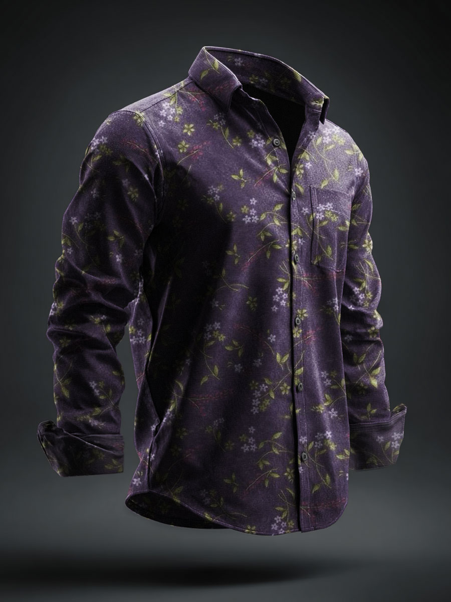 Vintage Art Print 100% Cotton Long Sleeve Shirt