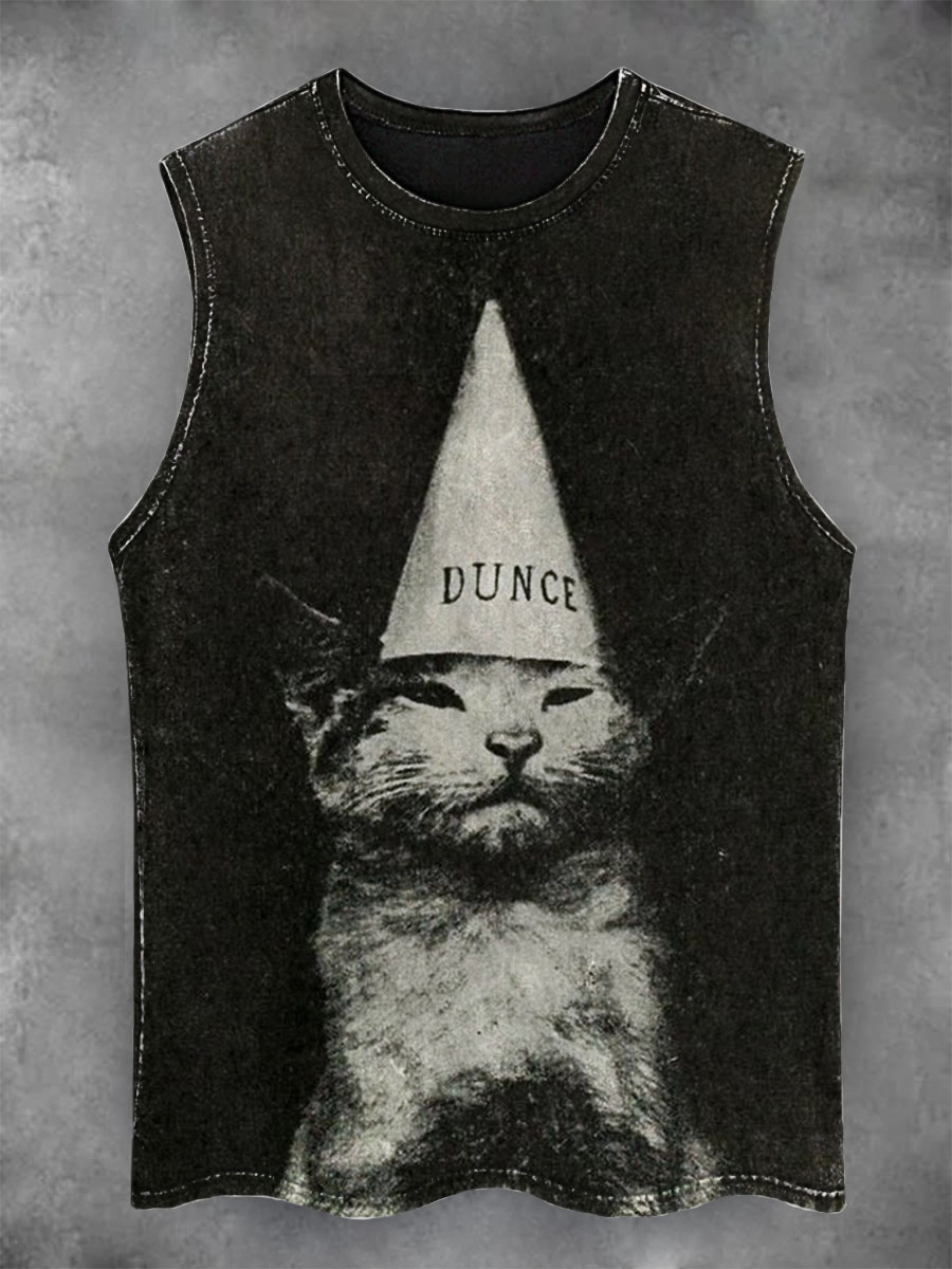 Cat Print Casual Tank Top