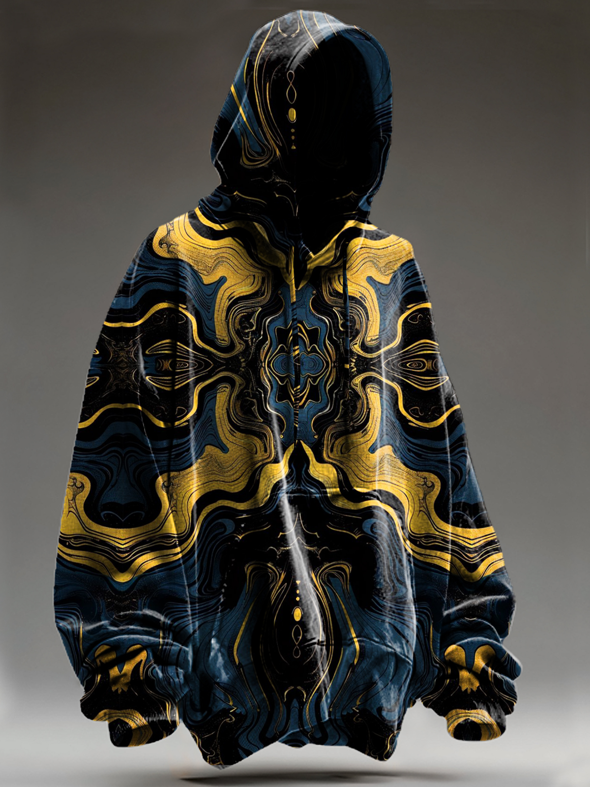 Unisex Abstract Fantasy Graffiti Golden Art Print Casual Hoodie Sweatshirt