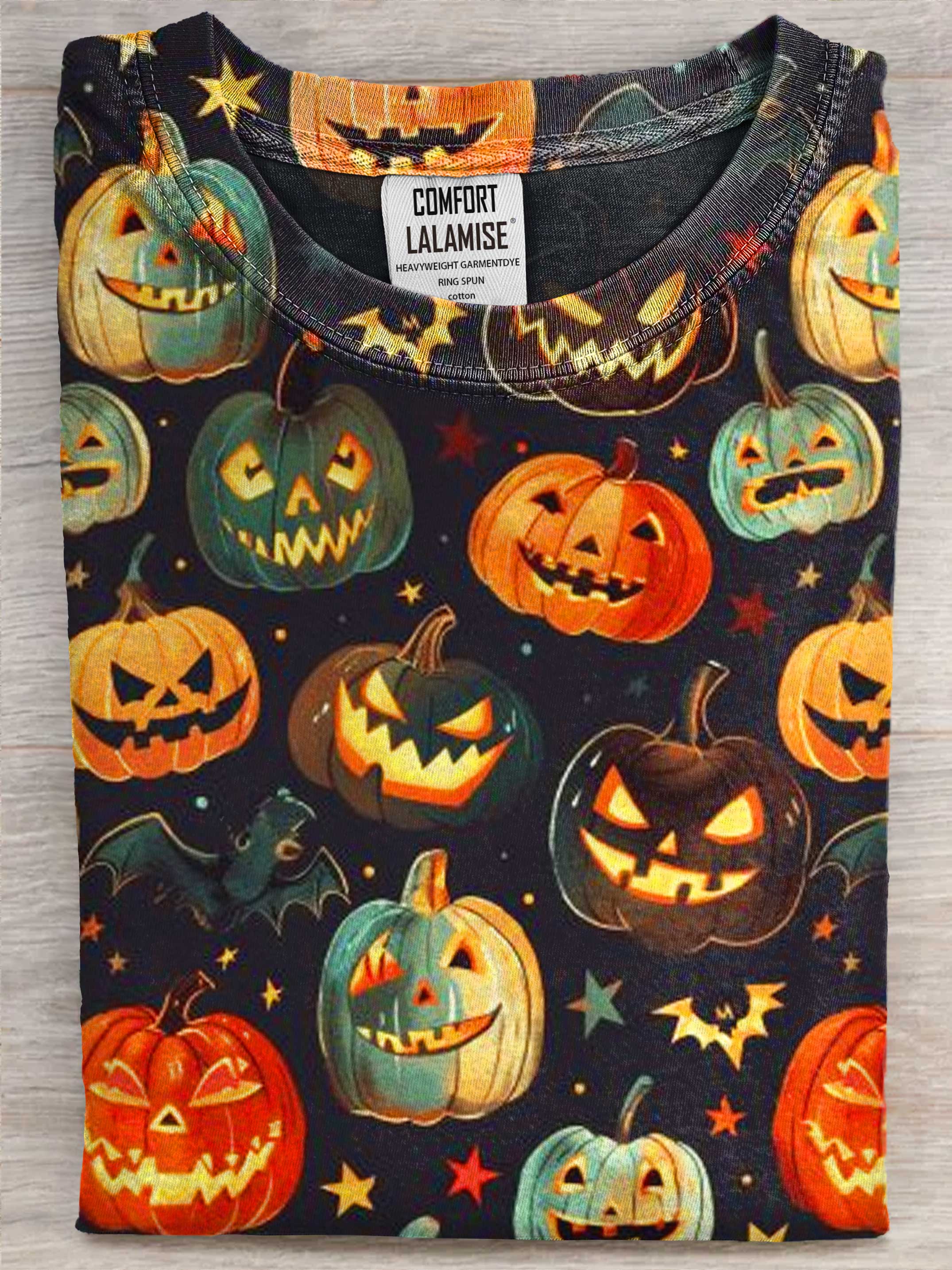 Halloween Art Print Casual Cotton Short Sleeve T-shirt