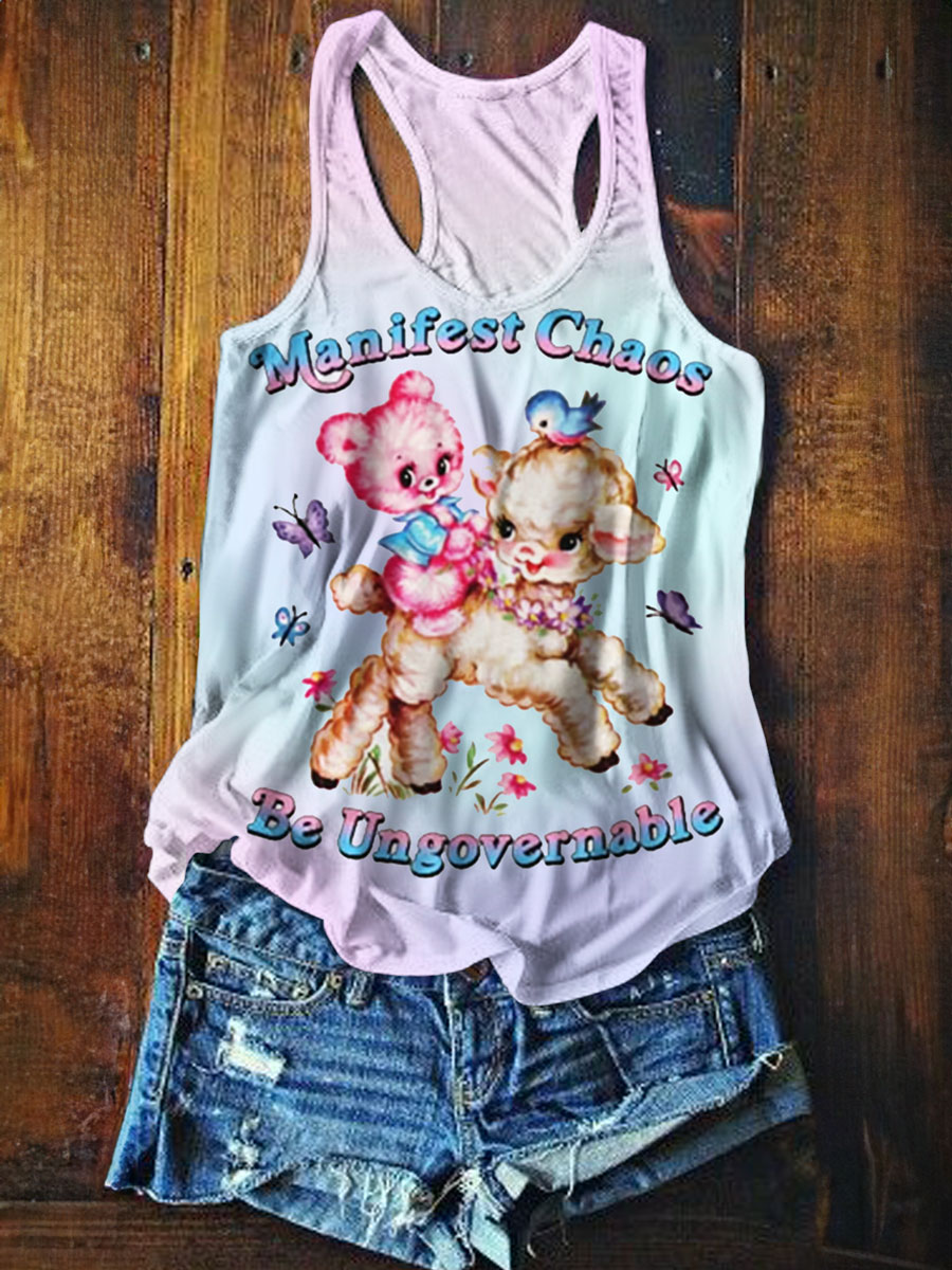 Manifest Chaos Be Ungovernable Print Tank Top