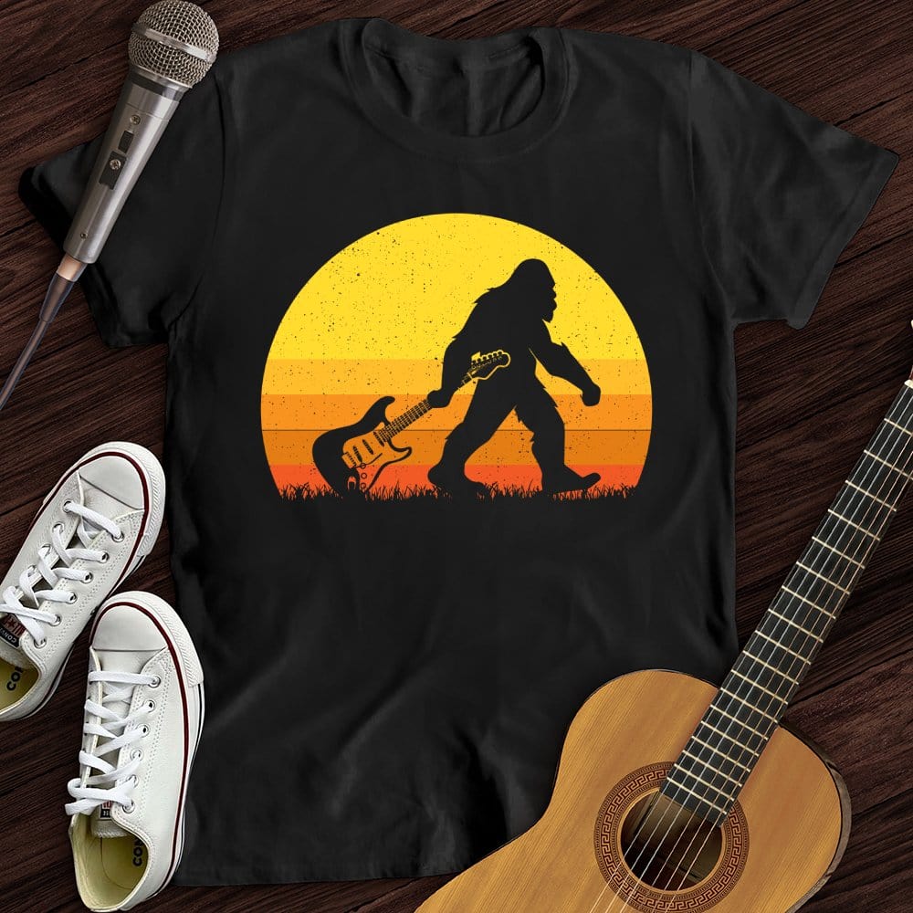 Bigfoot Dragging Guitar T-Shirt