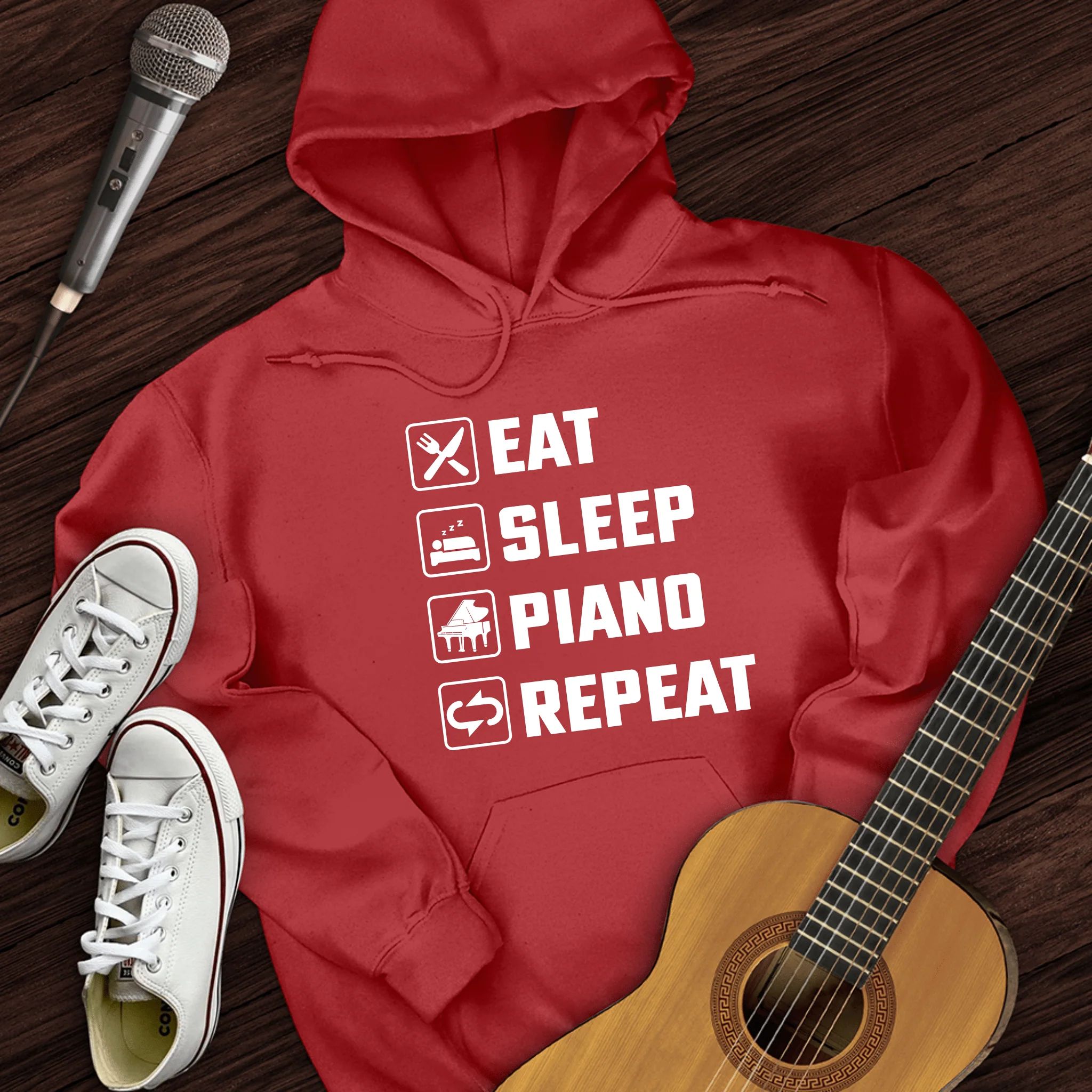Eat, Sleep, Piano, Repeat Hoodie