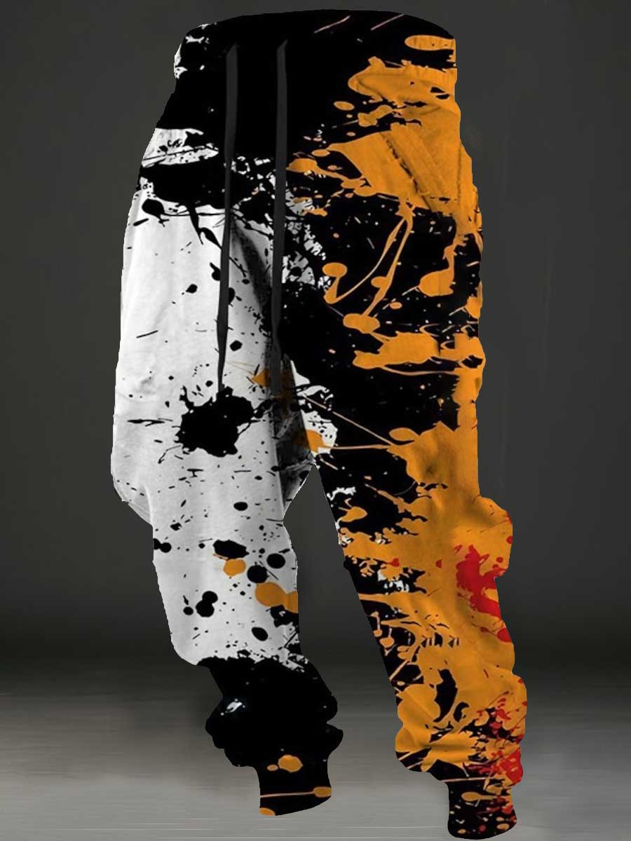 Men's Colorful Abstrct Print Comfy 100% Cotton Pants