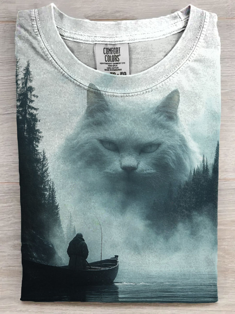 Fancy Cat Art Print Casaul Short Sleeve T-shirt