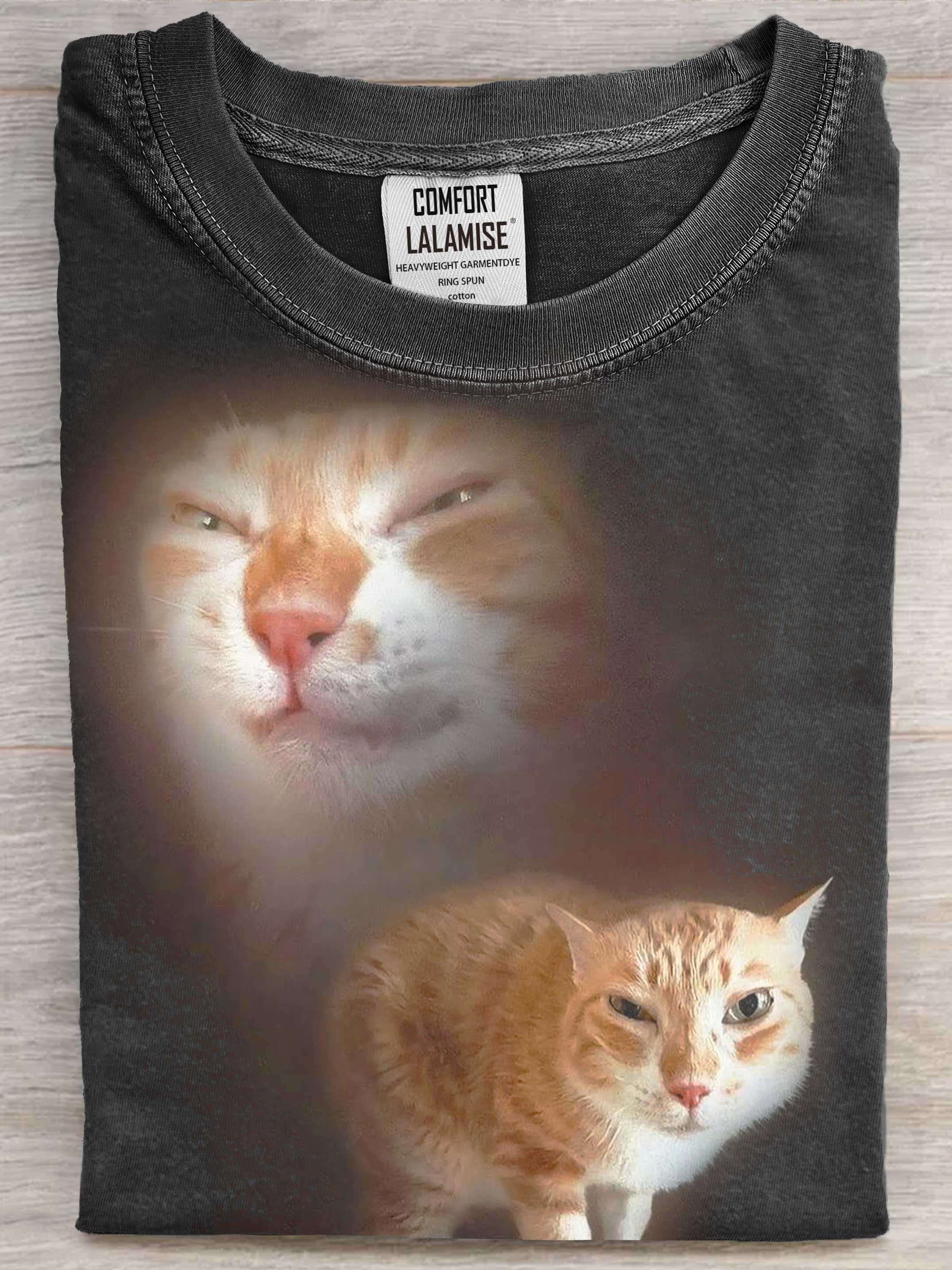 Funny Cat Art Print Casaul Short Sleeve T-shirt