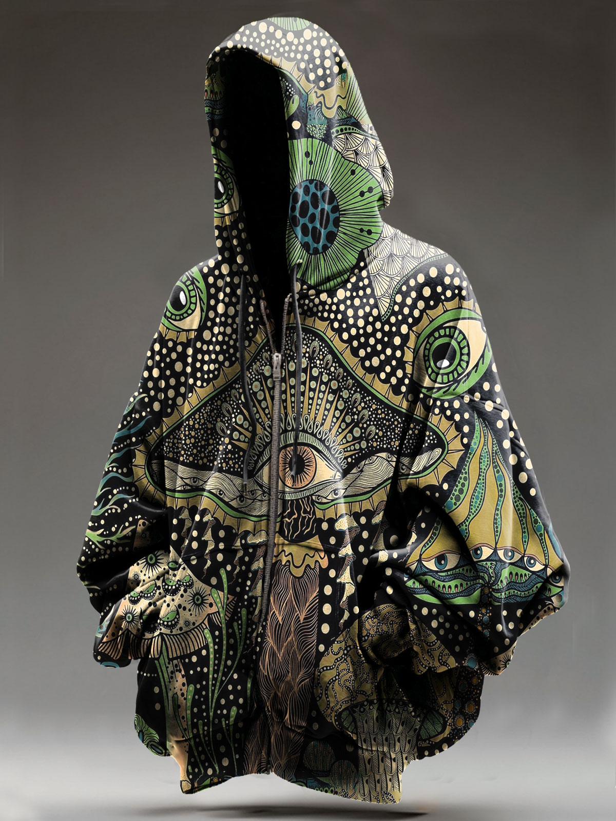 Boho Mushrooms Art Print Casual Zip Hoodie Sweatshirt