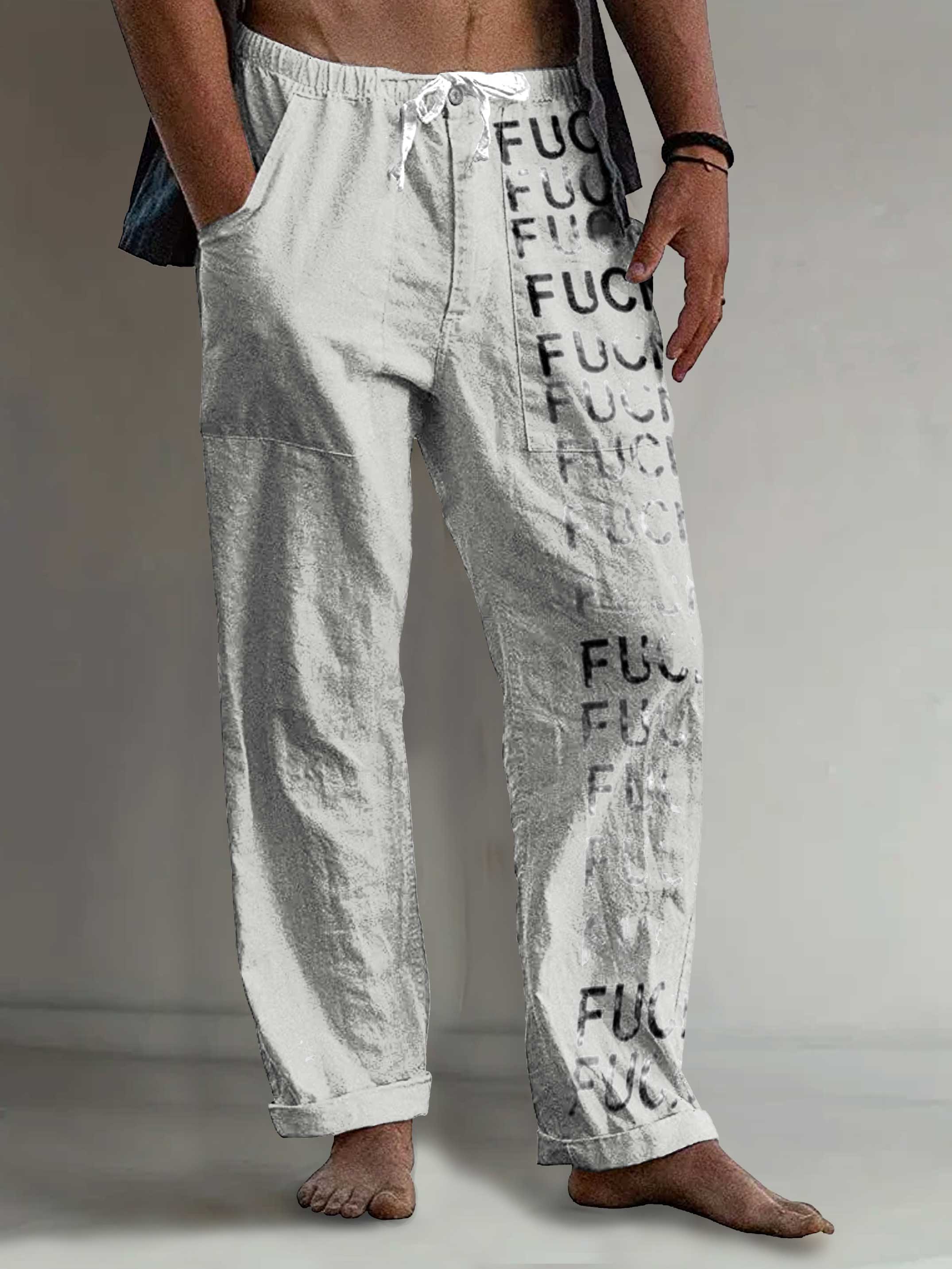 Men's Fuck Art Print Comfy 100% Cotton Pants