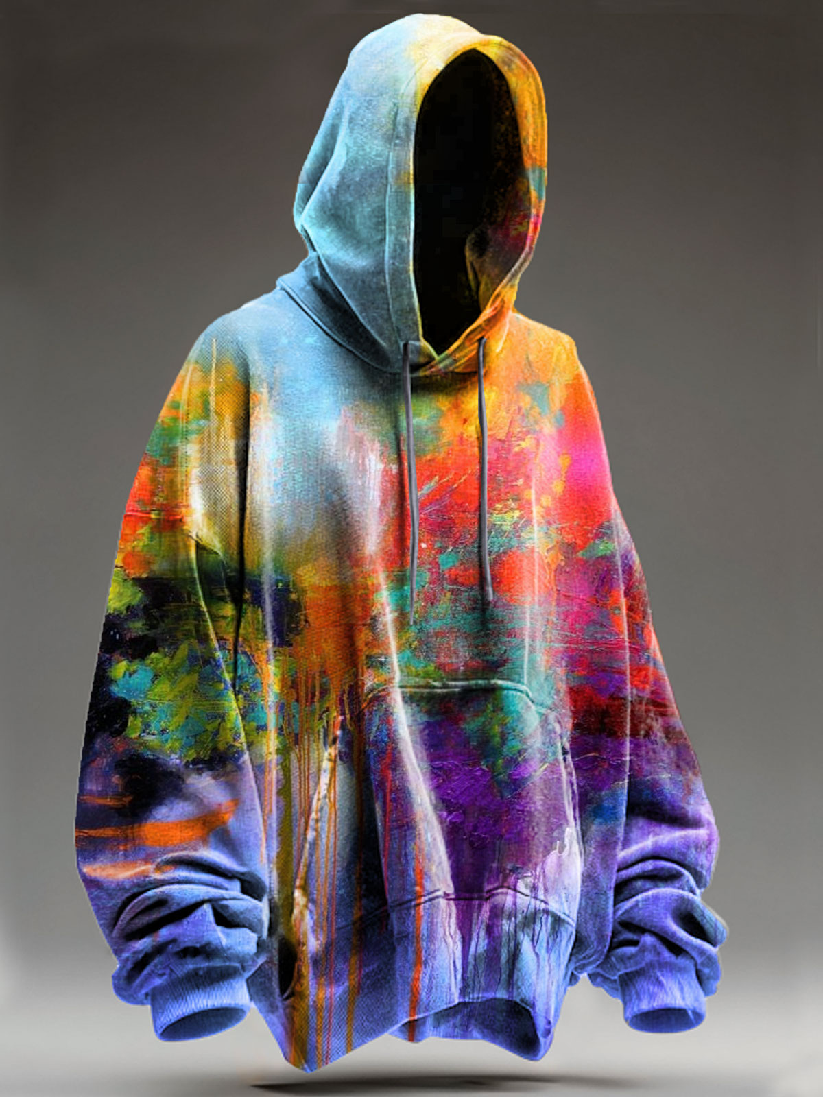 Multicolor Abstrct Art Print Casual Sweatshirt