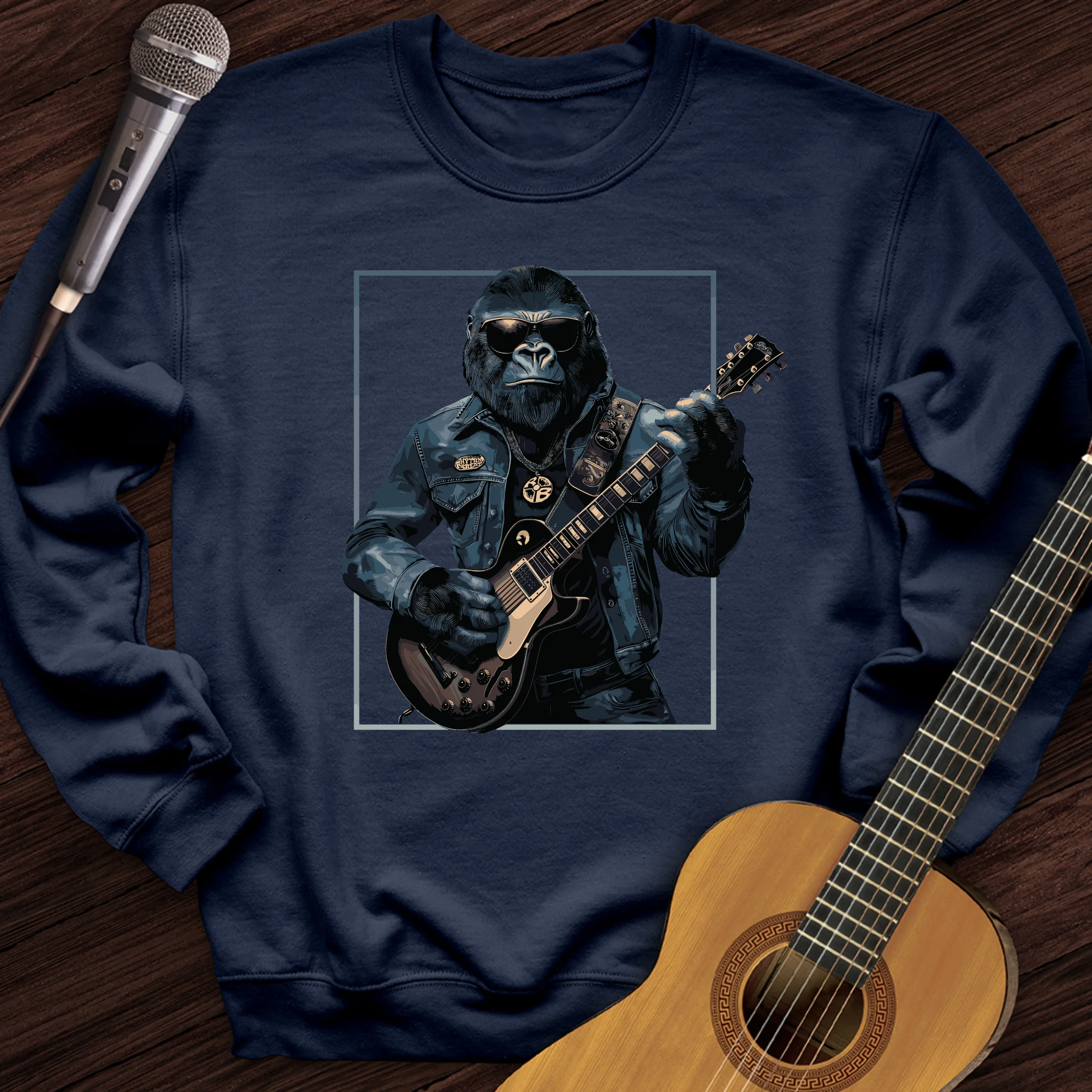 Powerful Gorilla Guitar Crewneck