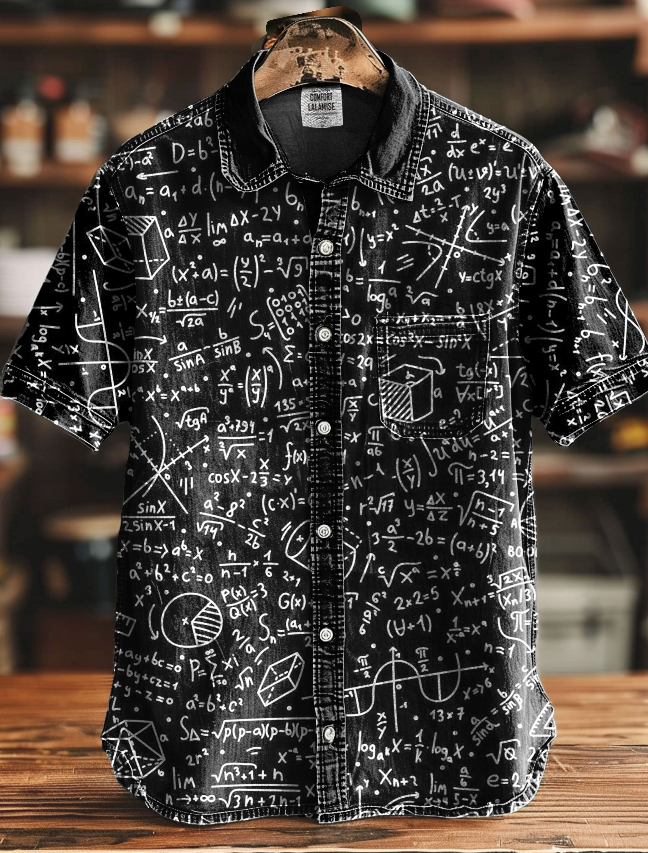 Math Funny Art Print Casual 100% Cotton Shirt