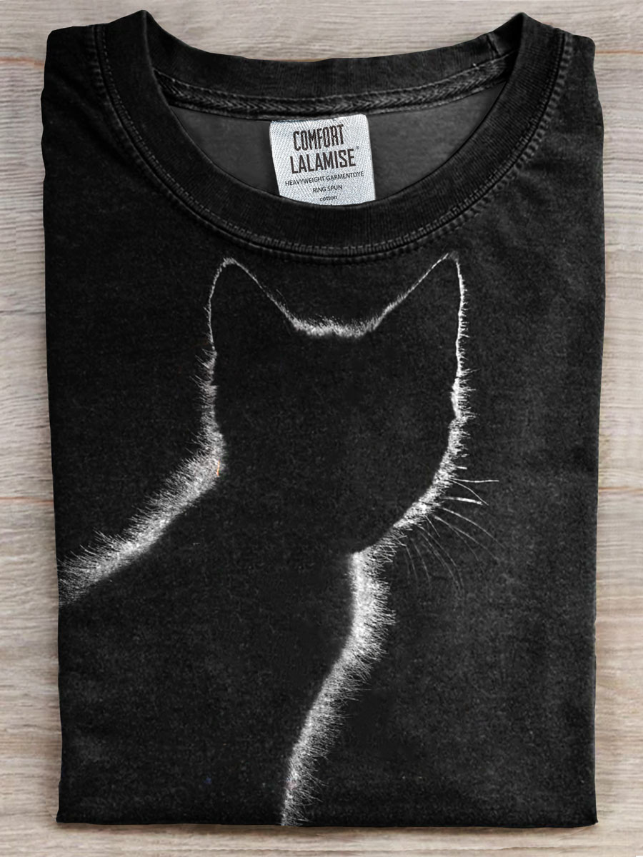 Cat Print Casual T-shirt