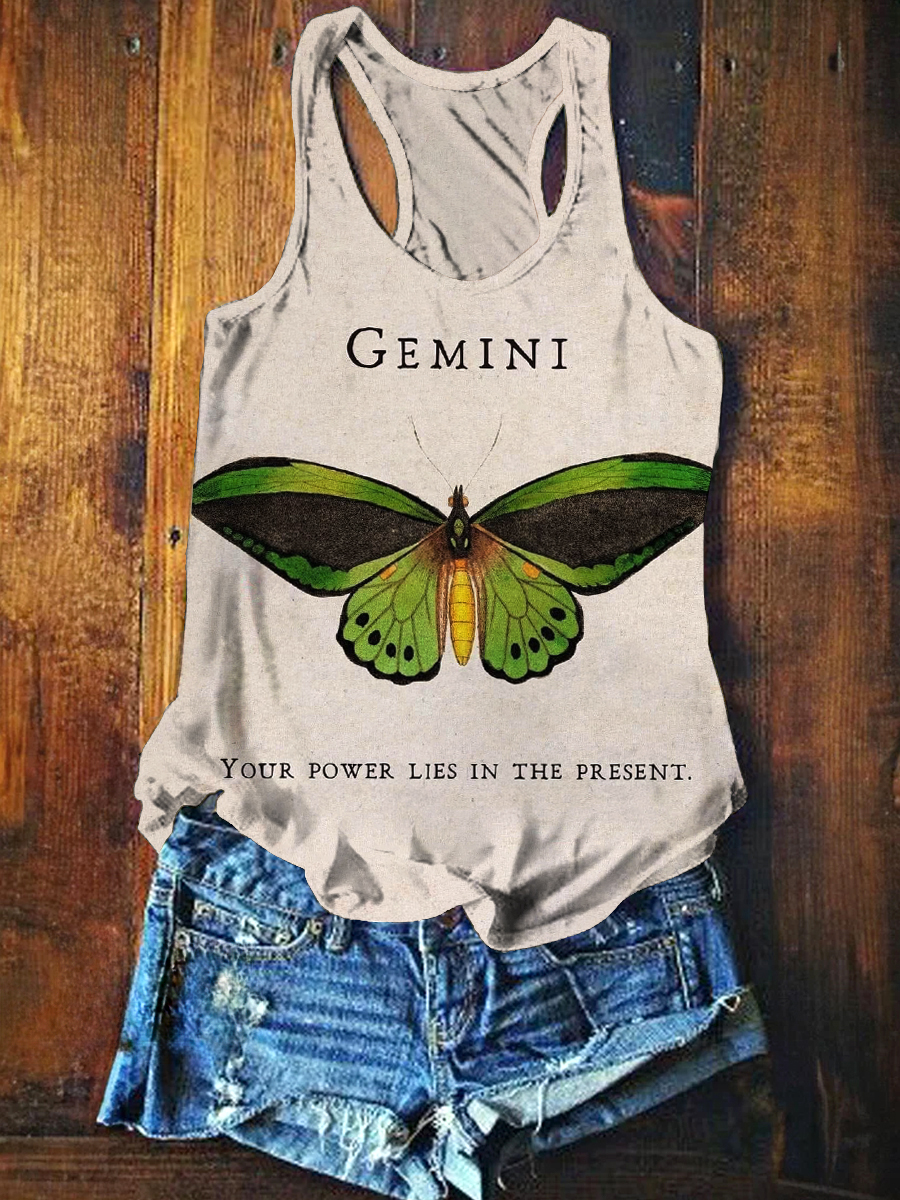 Vintage Constellation Print Casual Sleeveless Vest