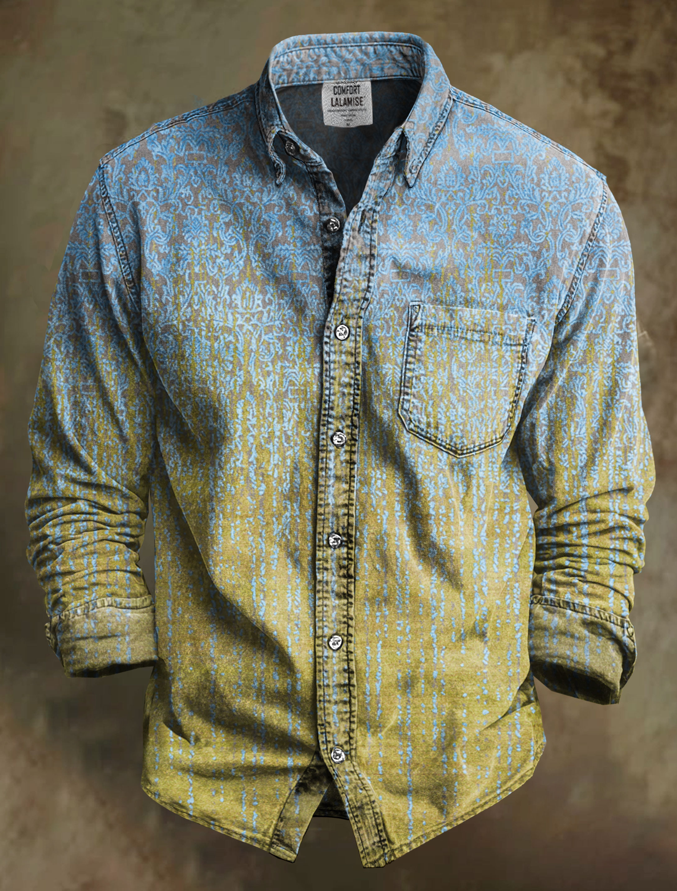 Christian Abstrct Art Print 100% Cotton Long Sleeve Shirt