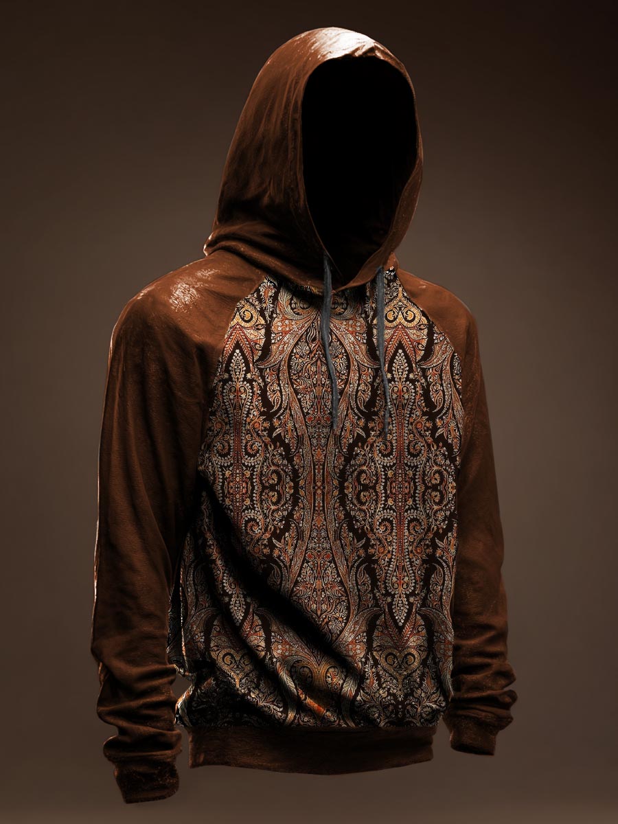 Vintage Floral Prints Casual Hoodie Sweatshirt