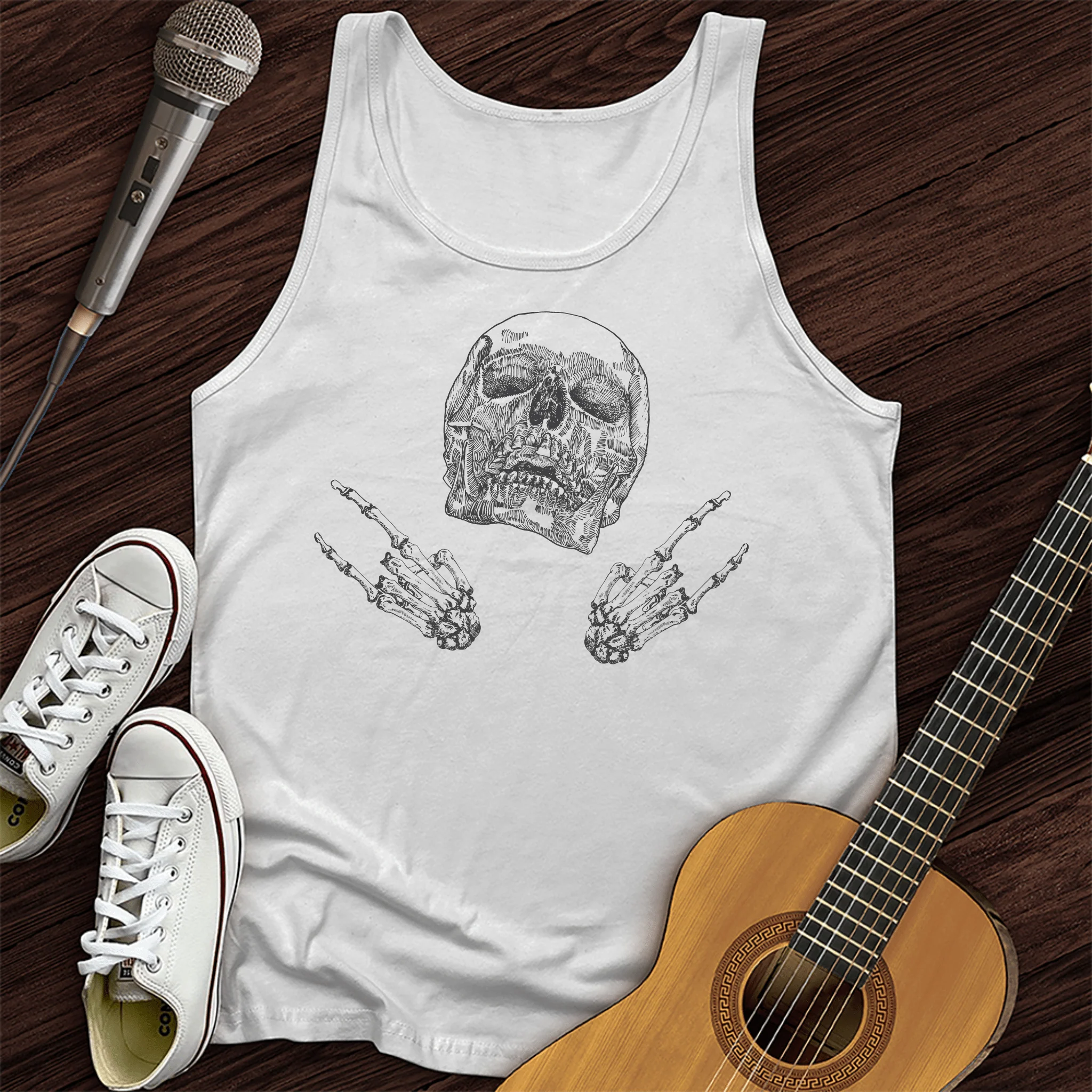 Skeleton Rock On Tank Top