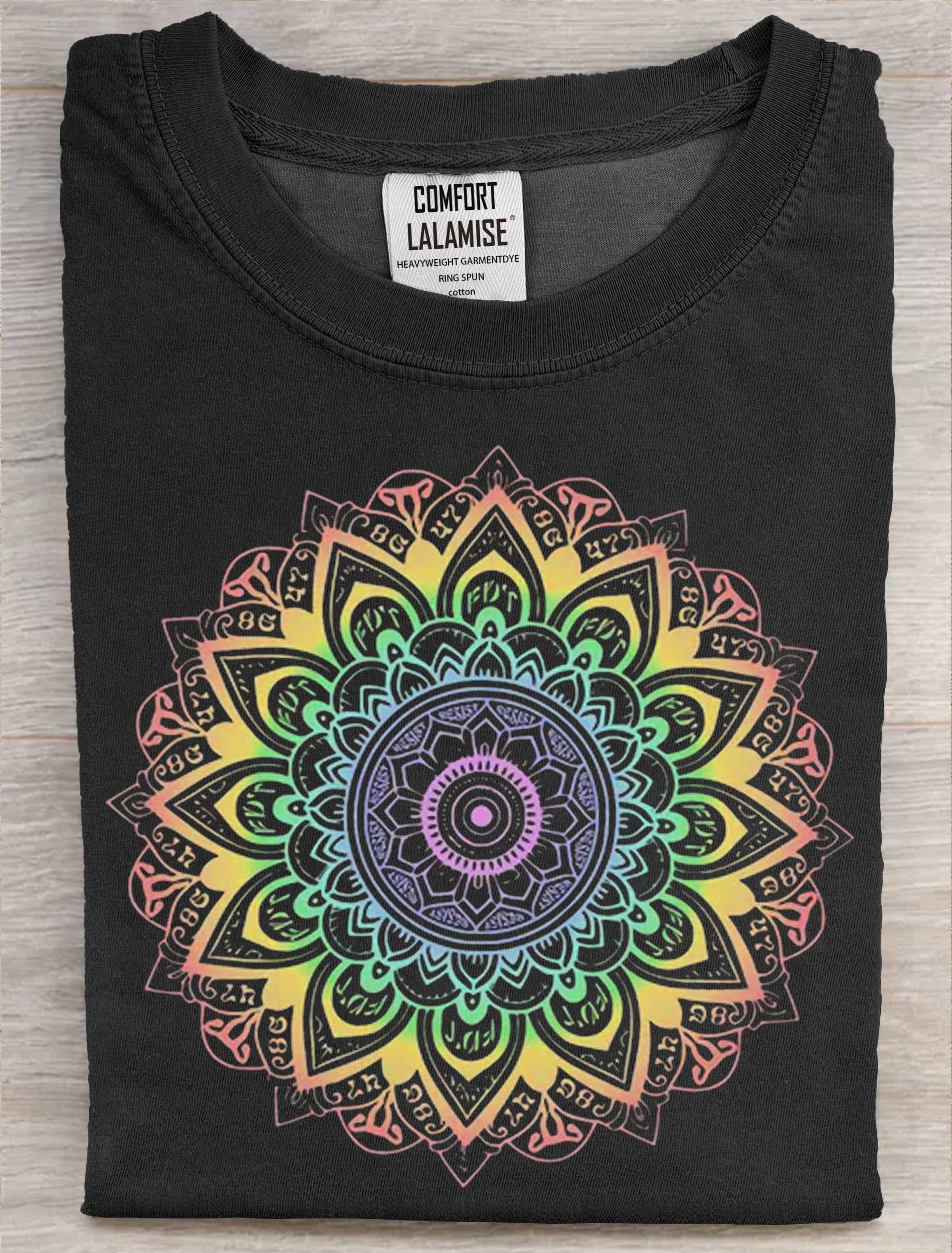 FDT  Mandala Art Print Casaul Short Sleve T-shirt