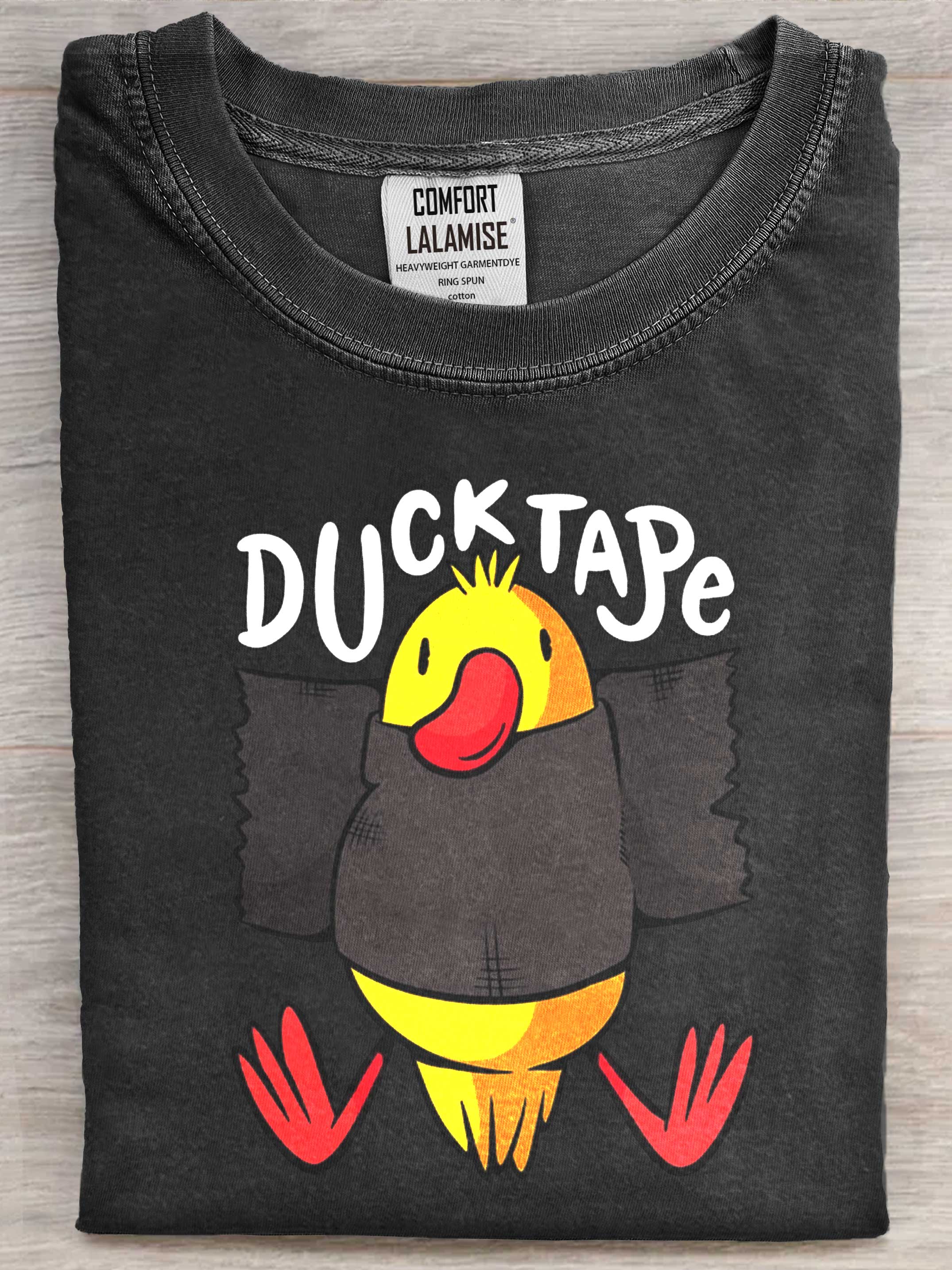 Funny Duck Tape Art Print Casual Cotton Short Sleeve T-shirt