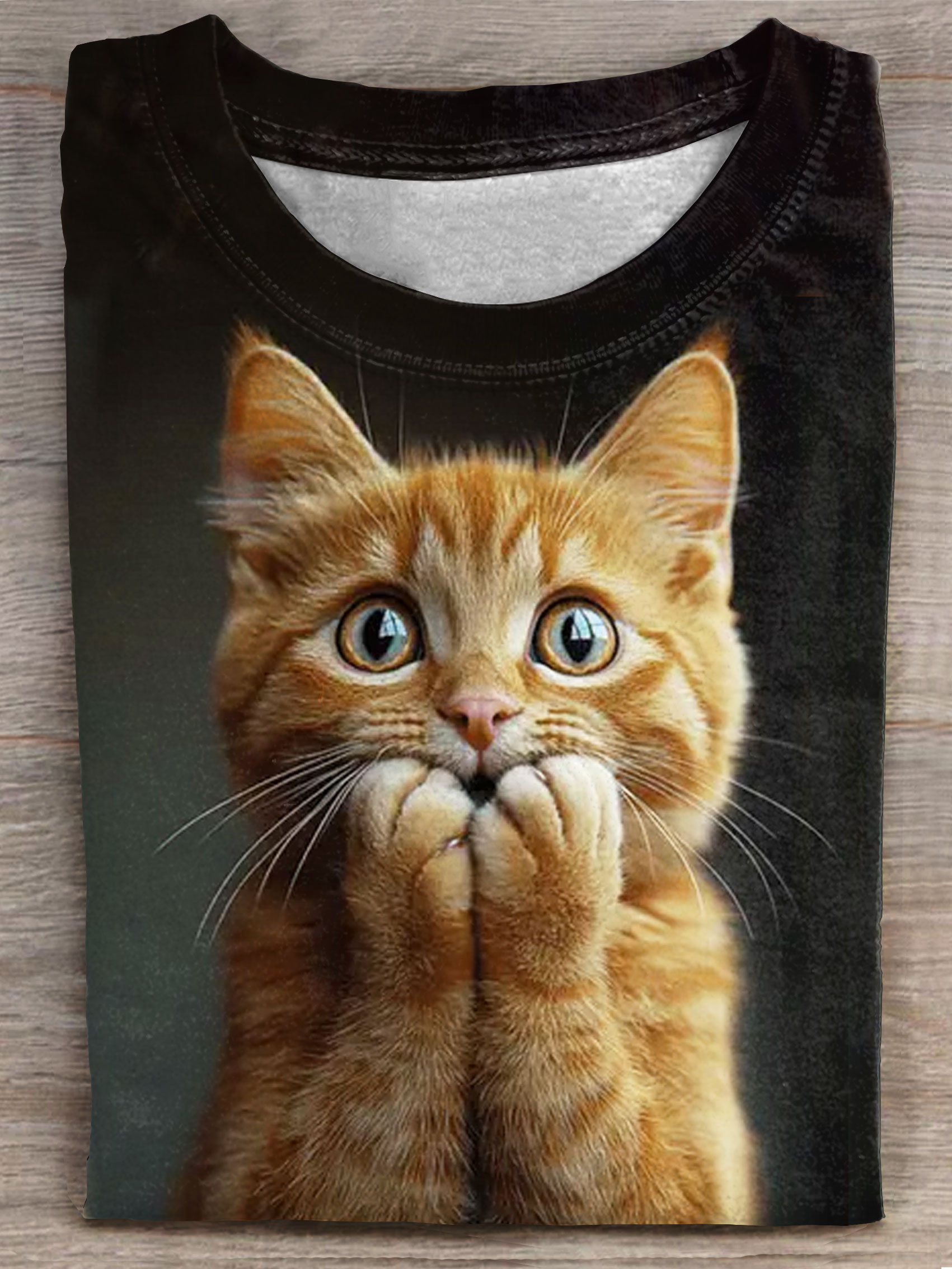 Cat Art Print Casaul Short Sleeve T-shirt