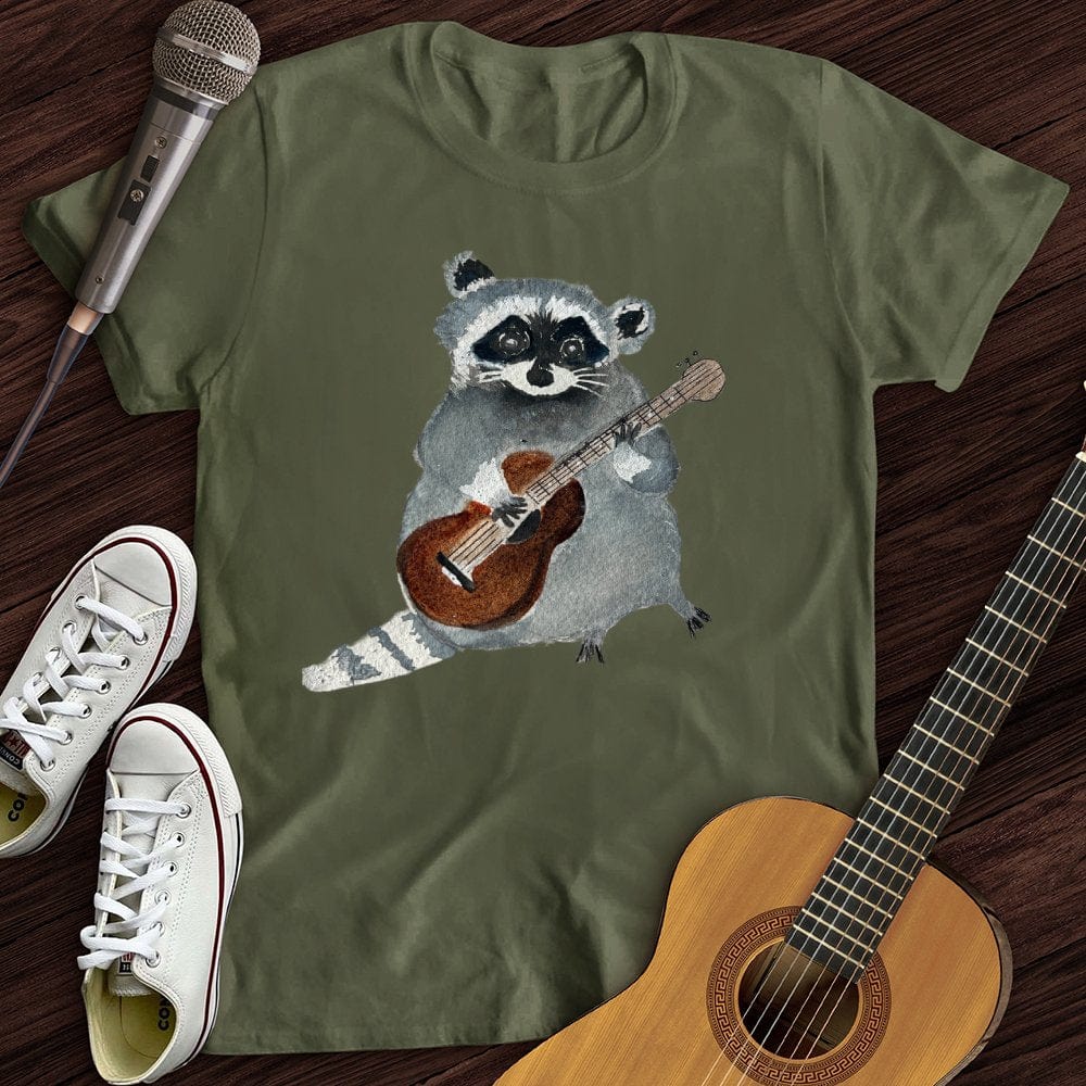 Pastel Raccoon Guitar T-Shirt