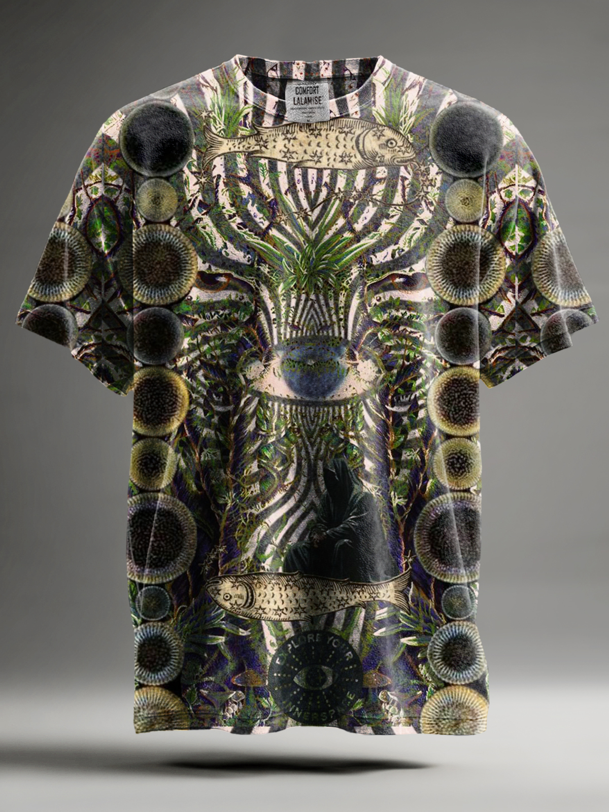 Abstract Dark cool eye Totem Art Casaul Cotton Short Sleeve T-shirt