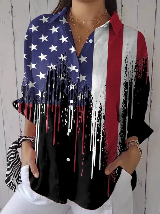 Womens Flag Print Shirt