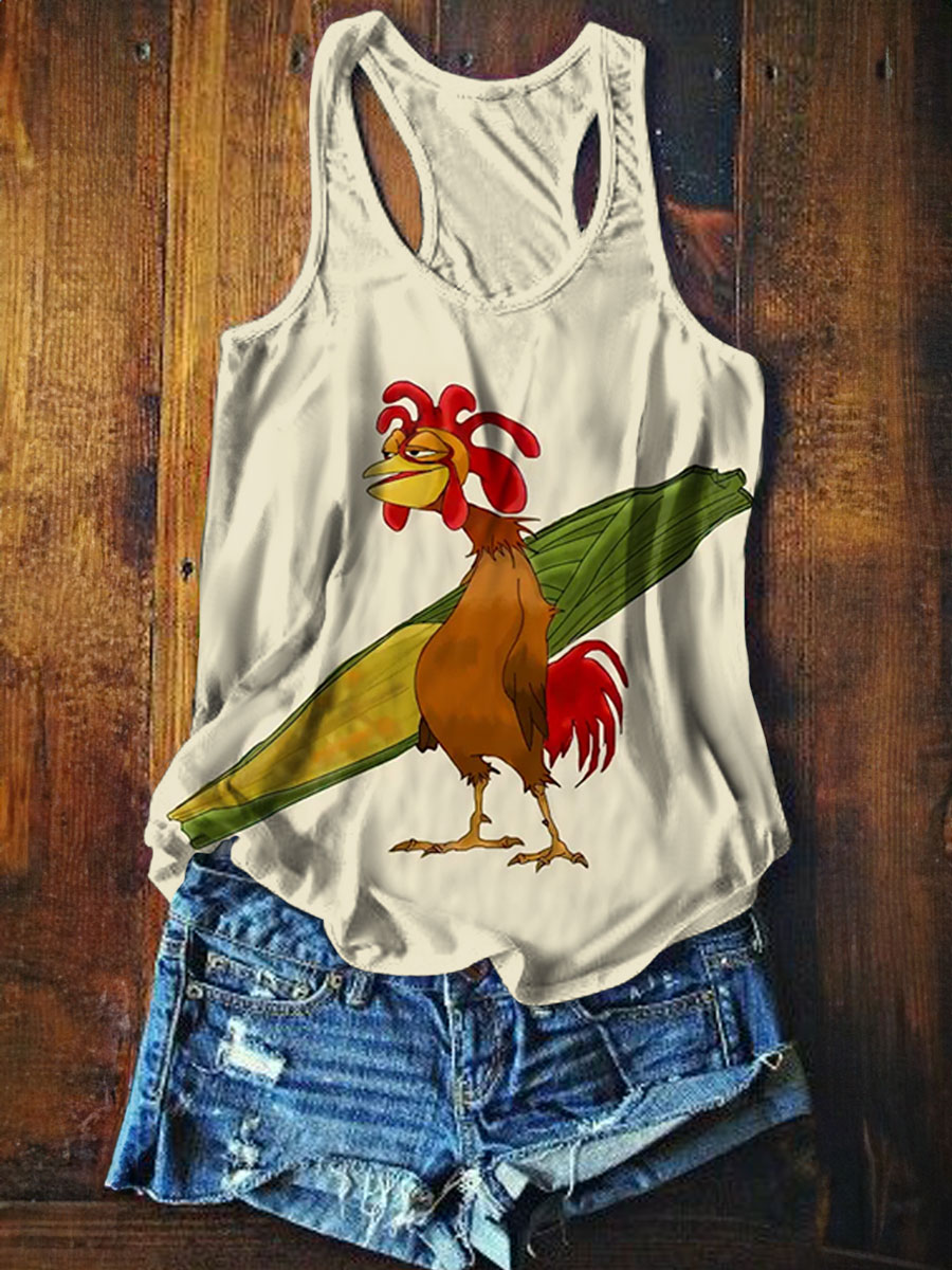 Chicken Art Print Tank Top