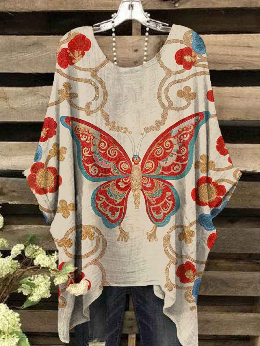 Women's Butterfly Art Print Casual Top