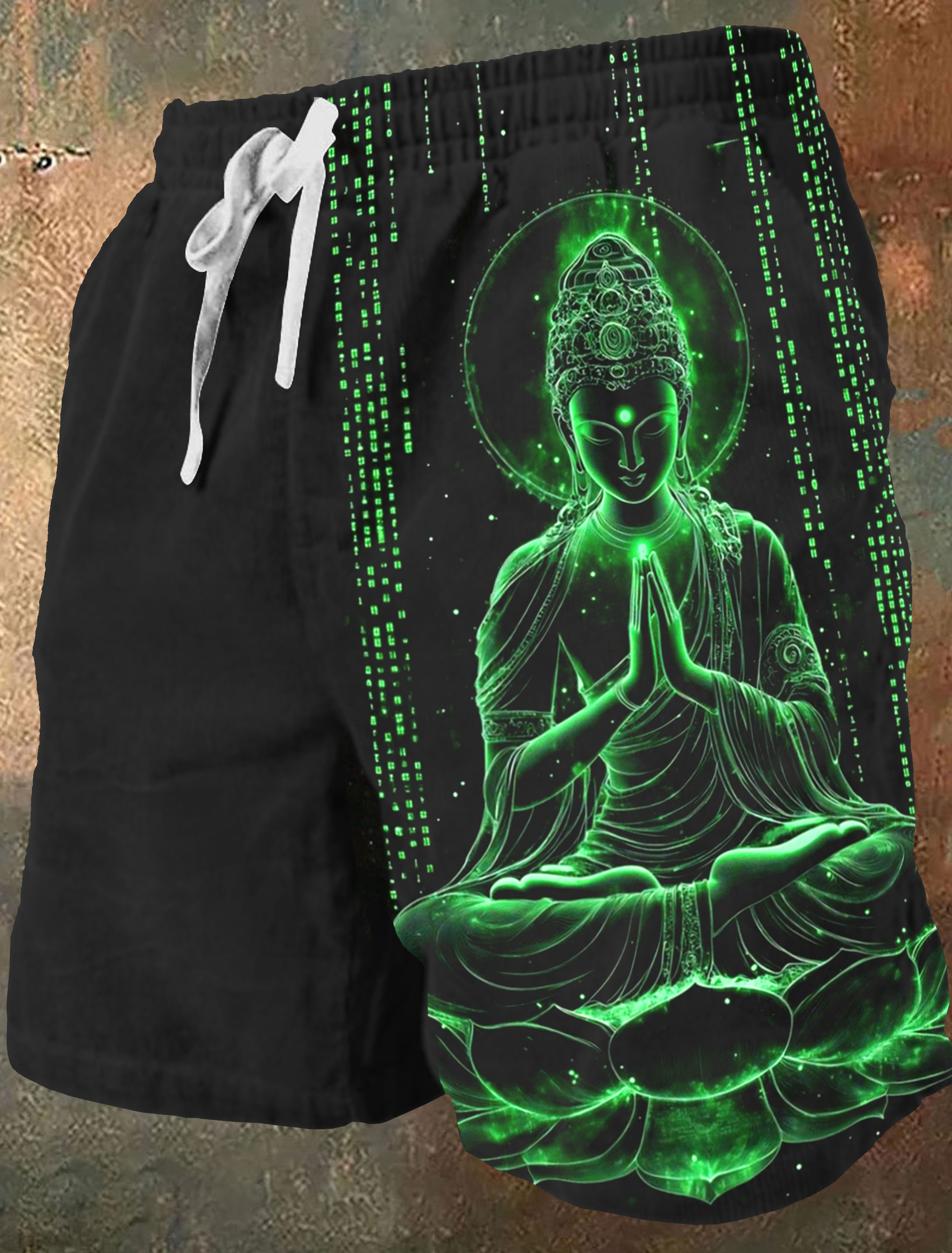 Buddha Art Print Casual Short Pants