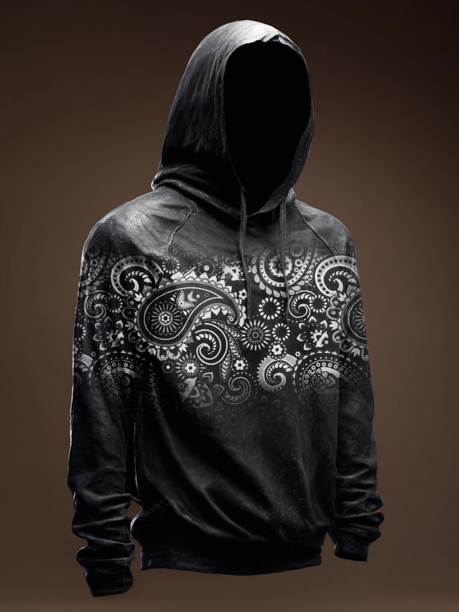 Paisley Pattern Vintage Print Casual Hoodie Sweatshirt