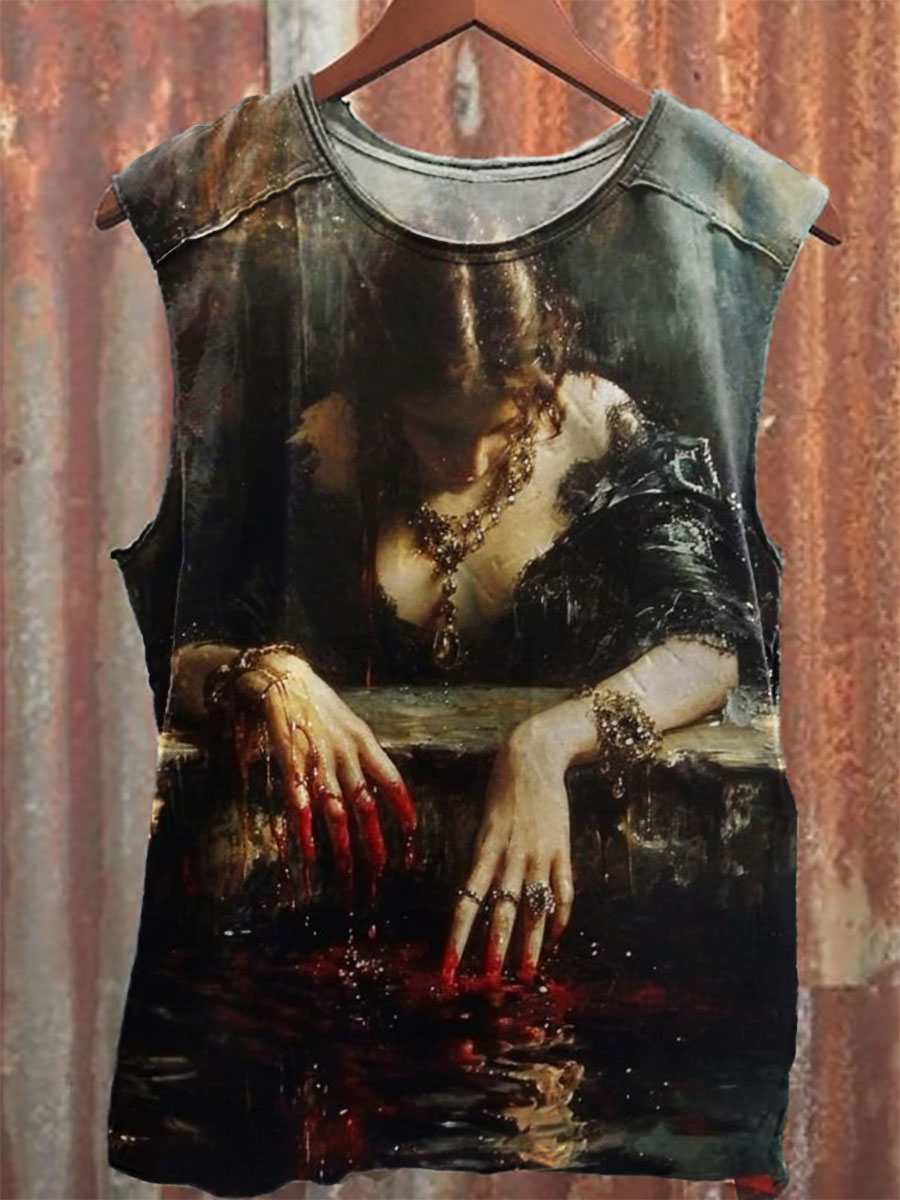 Art Print 100% Cotton Casual Tank Top