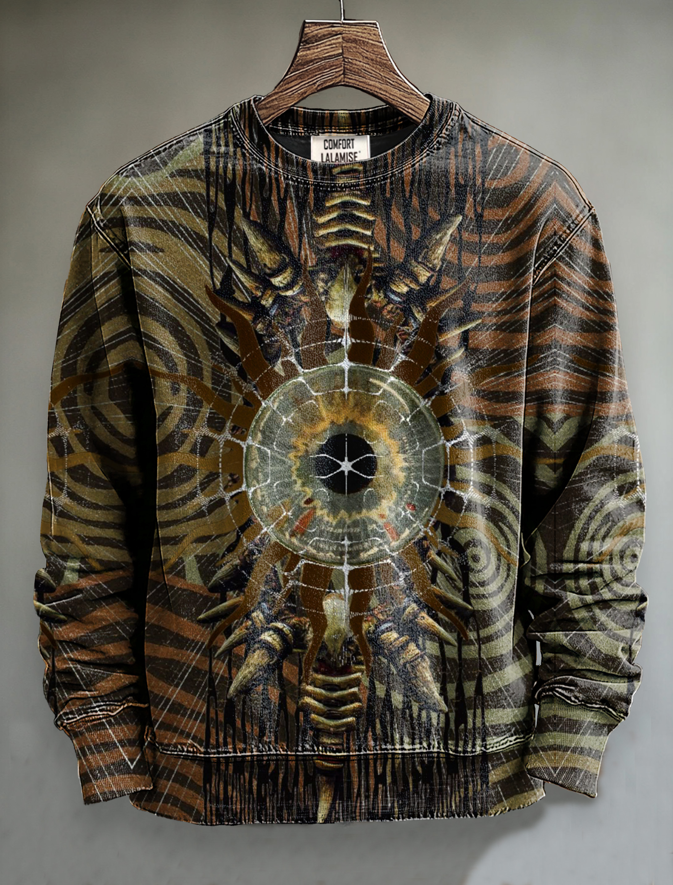 Retro Cosmic Meditation Art Print Casual Sweatshirt