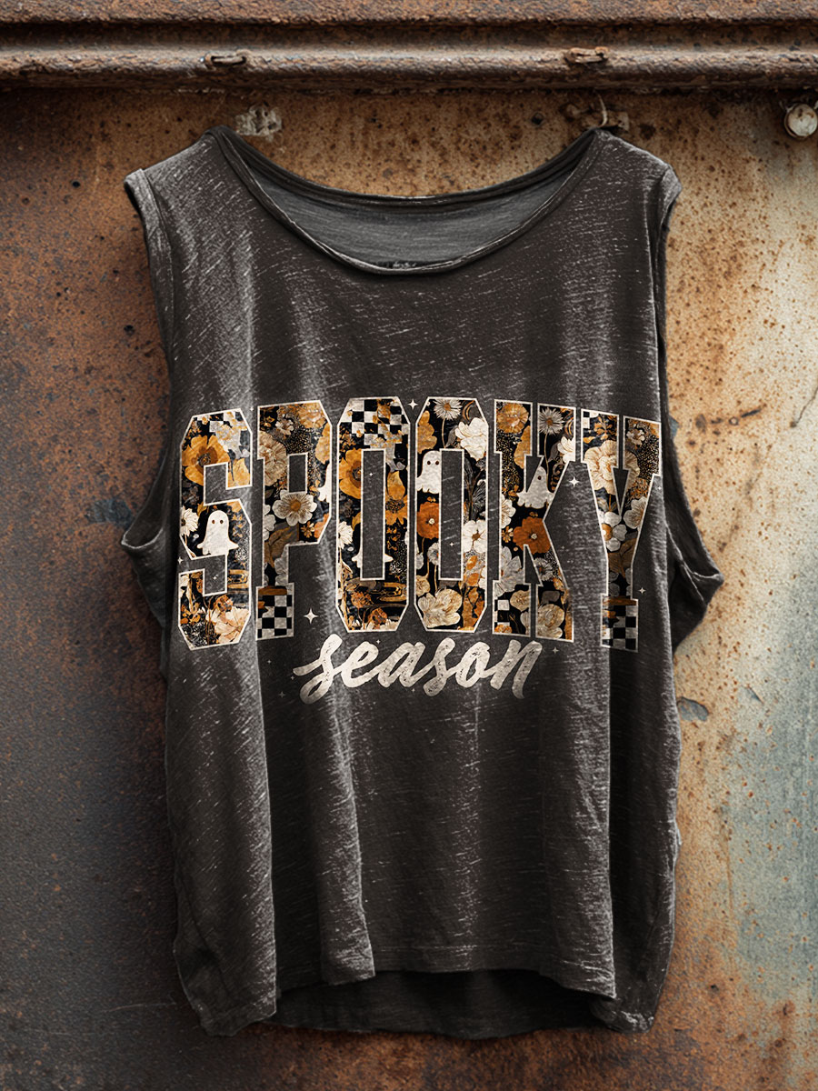 Halloween Art Print 100% Cotton Casual Tank Top