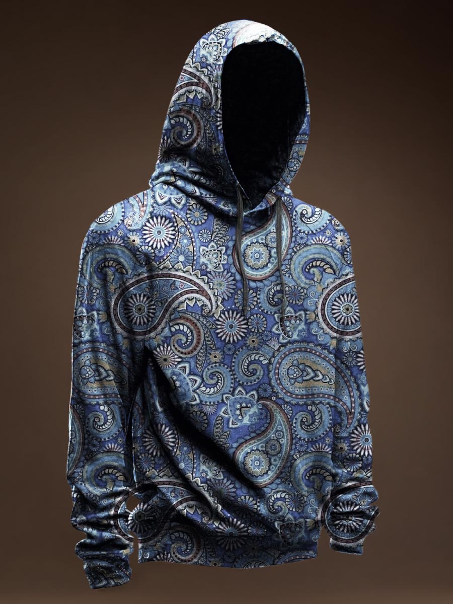 Paisley Pattern Vintage Print Casual Hoodie Sweatshirt