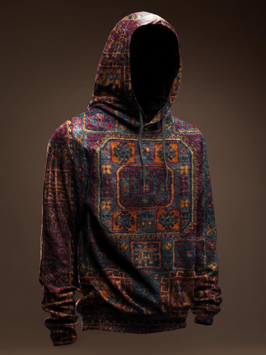 Persian Style Print Casual Hoodie Sweatshirt