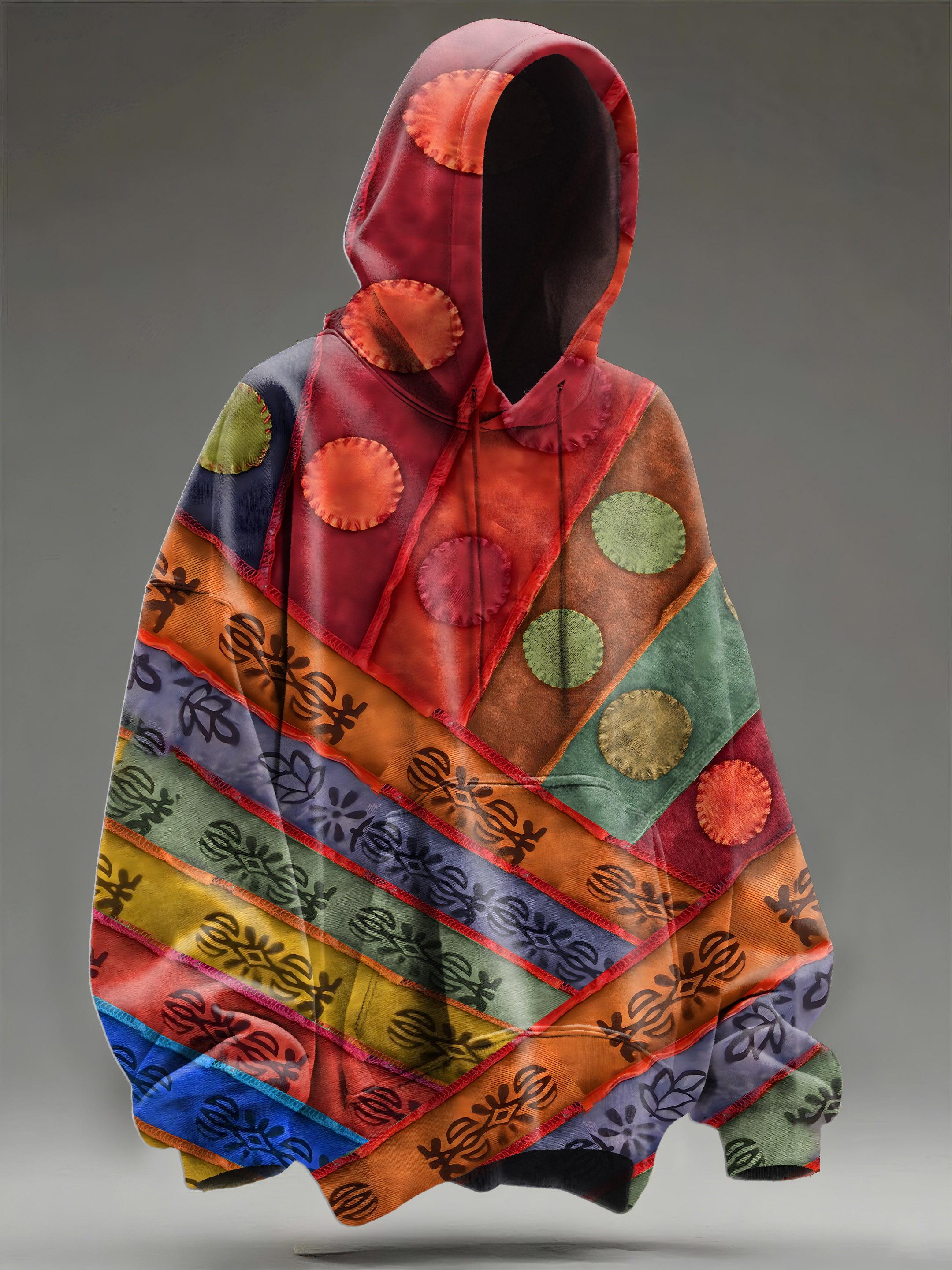 Vintage Ethnic Multicolor Pattern Art Print Casual Hoodie Sweatshirt